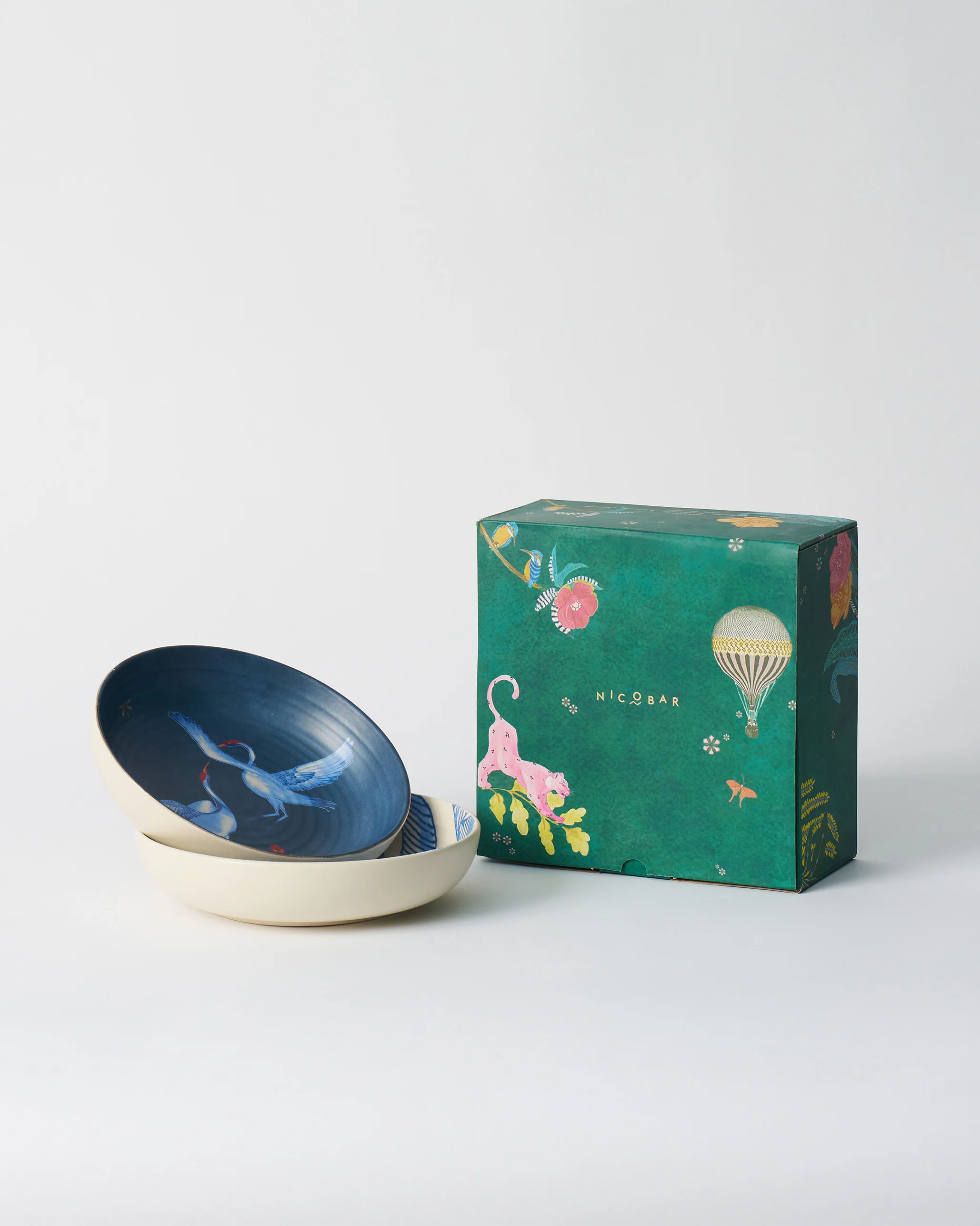 Dancing Crane Shallow Bowls - Set of 2 - Image 7