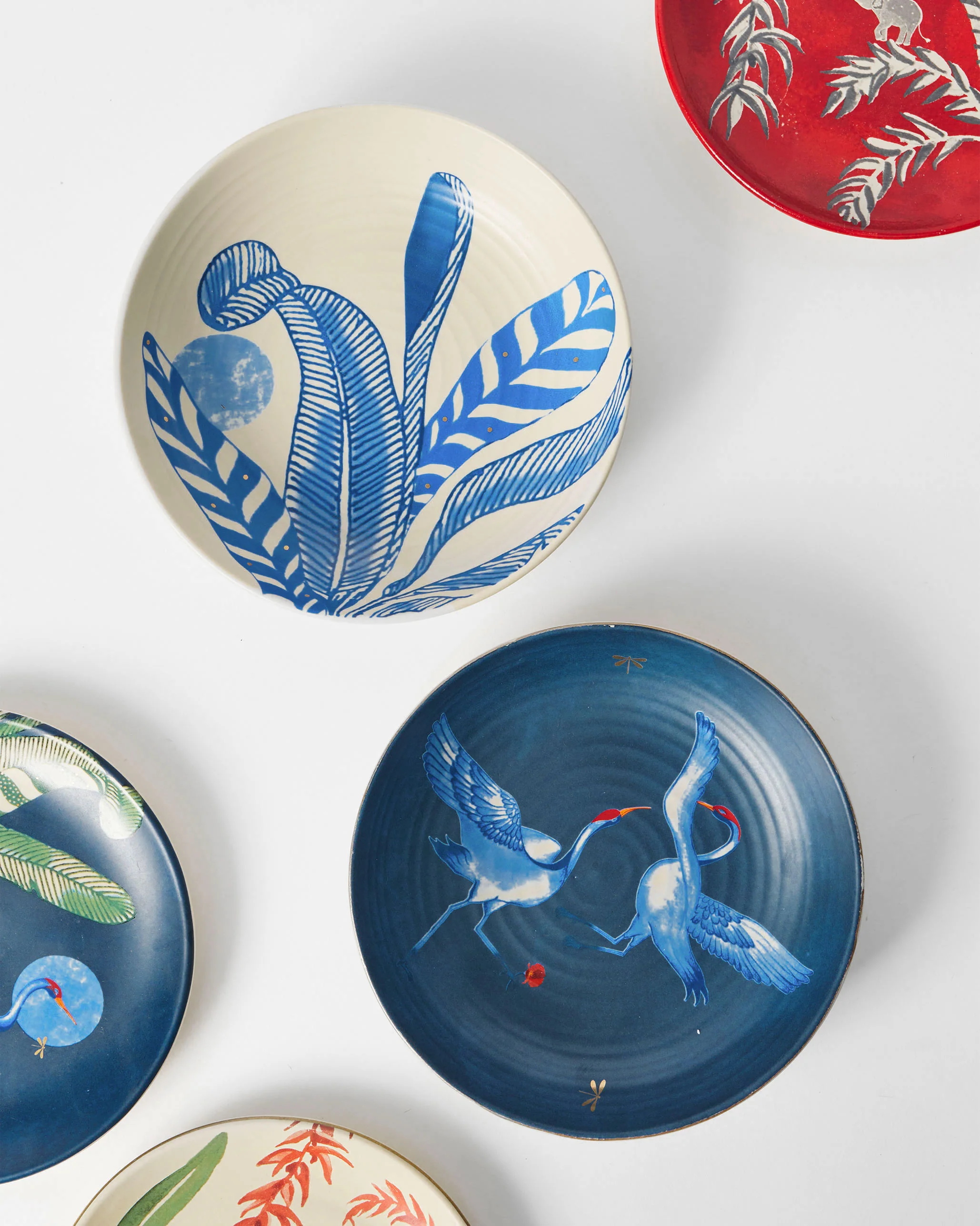 Dancing Crane Shallow Bowls - Set of 2 - Image 8