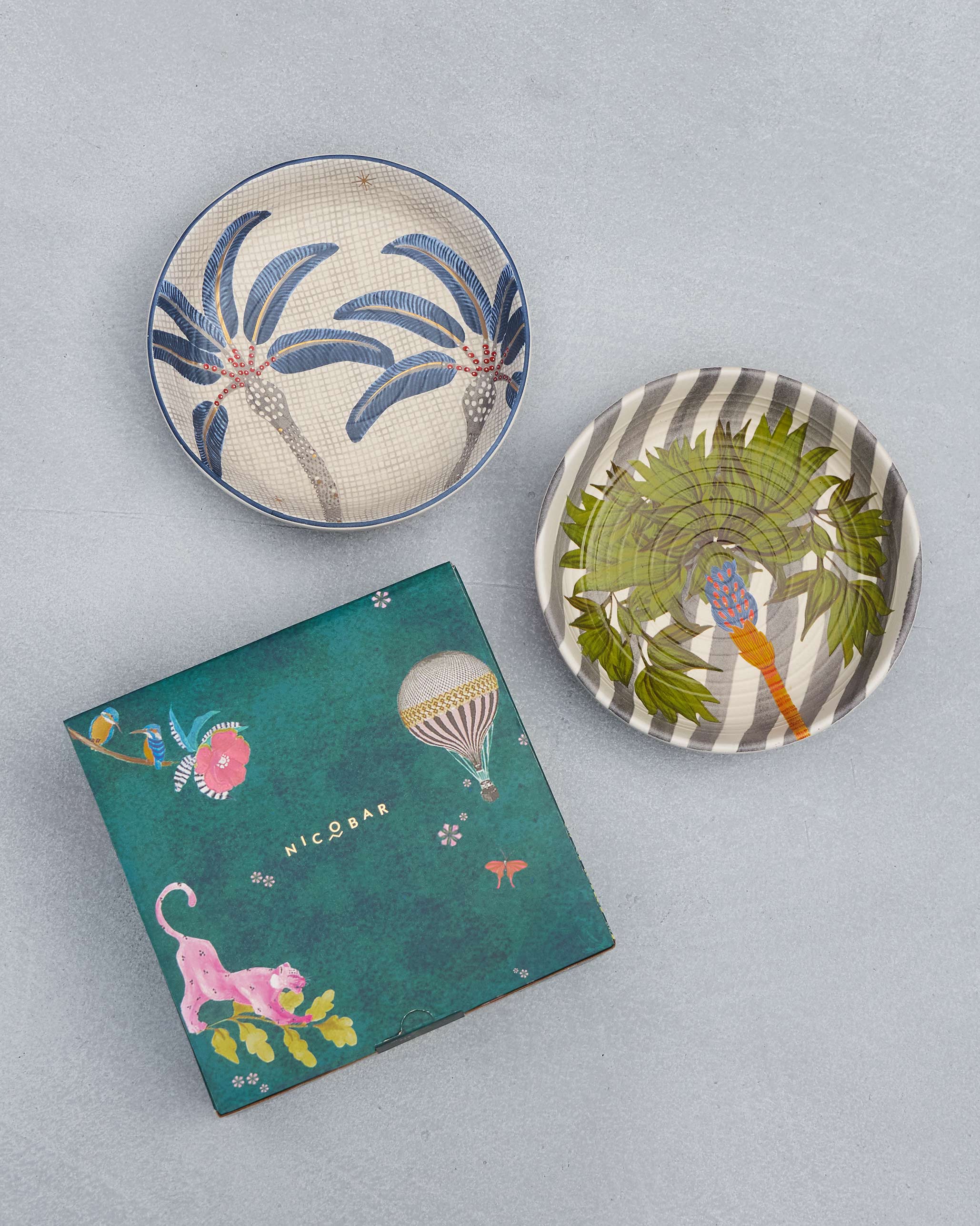 Dancing Palm Shallow Bowls - Set of 2 - Image 3