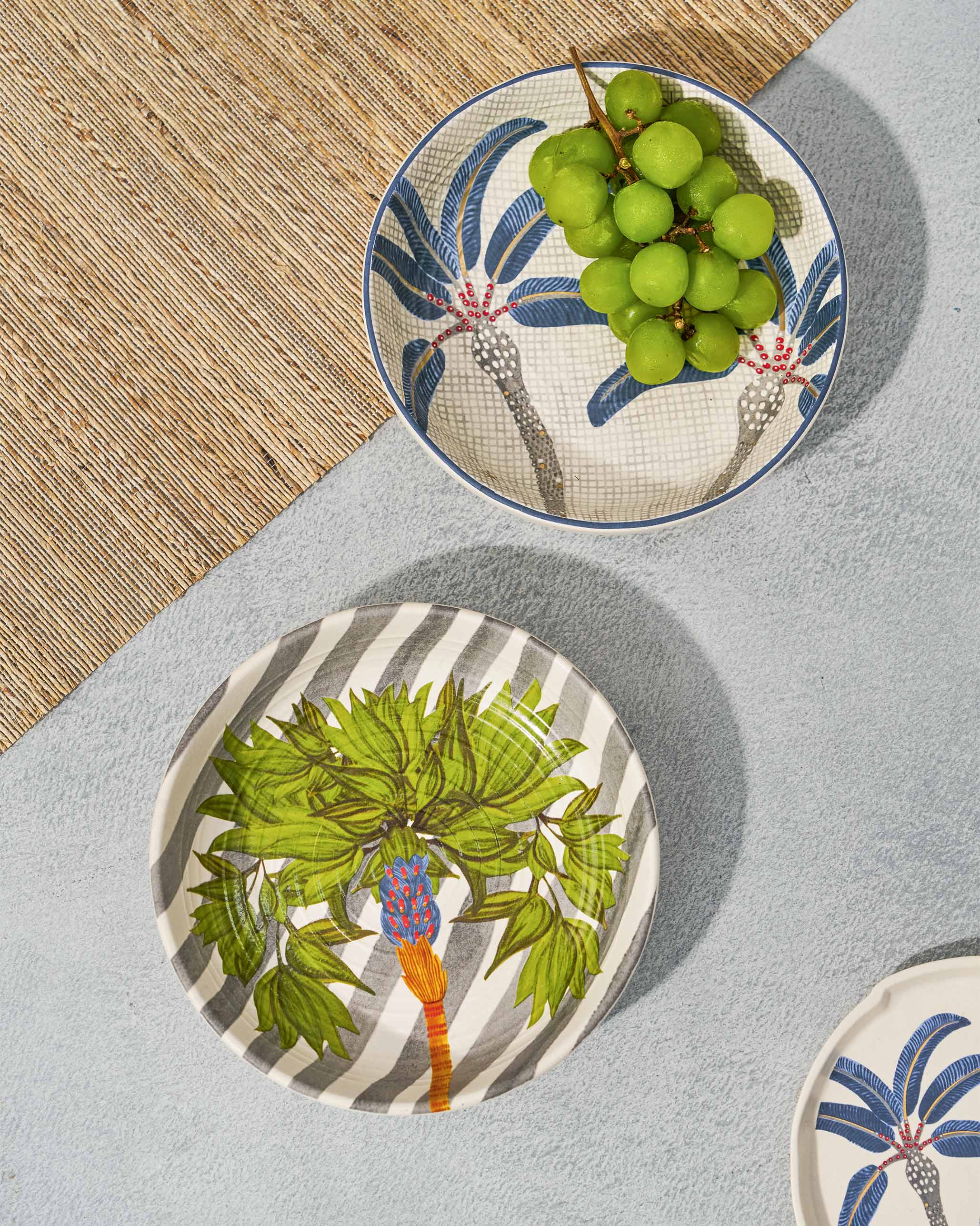 Dancing Palm Shallow Bowls - Set of 2 - Image 5