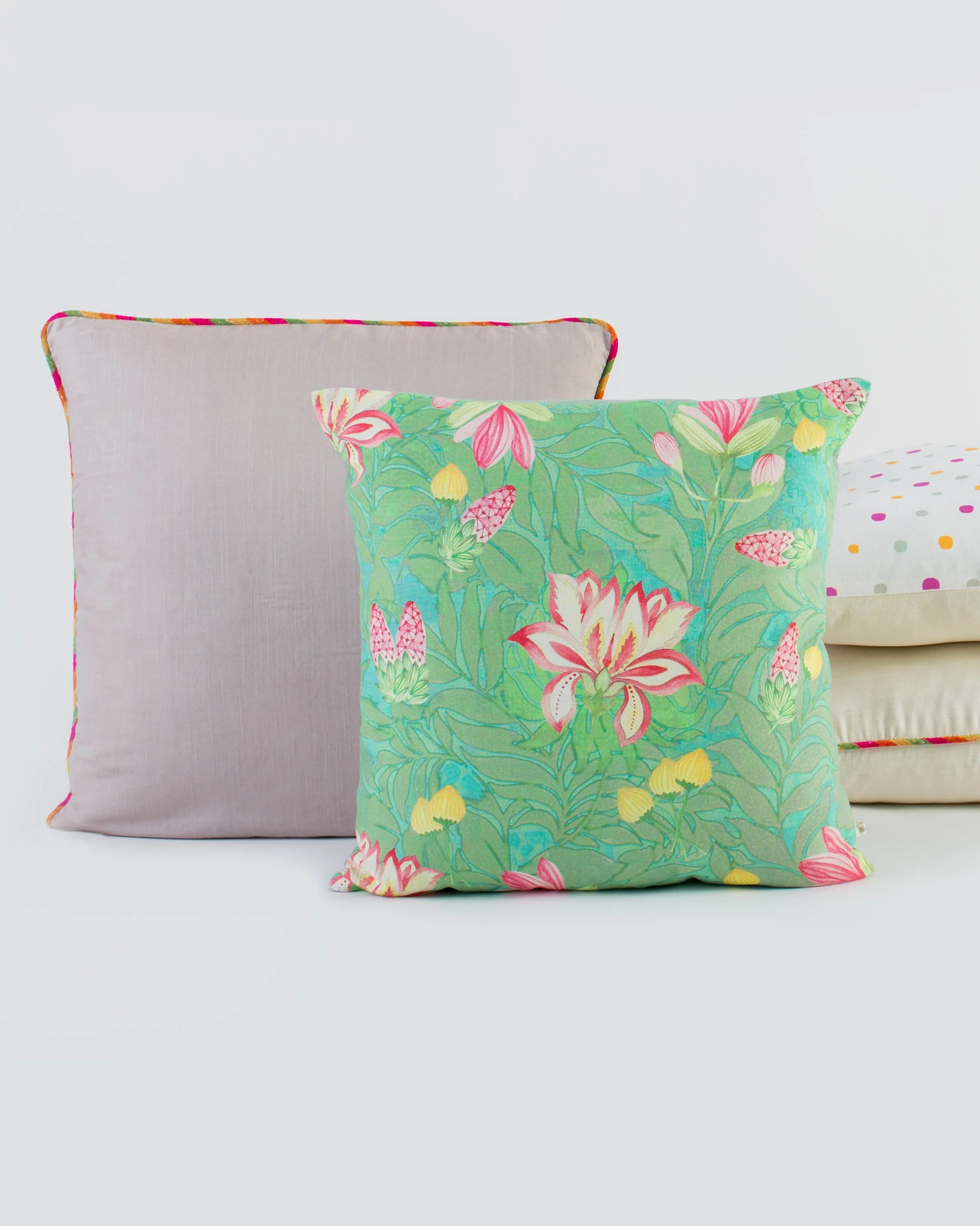 Dandeli Cushion Cover - Smoke Green - Image 2