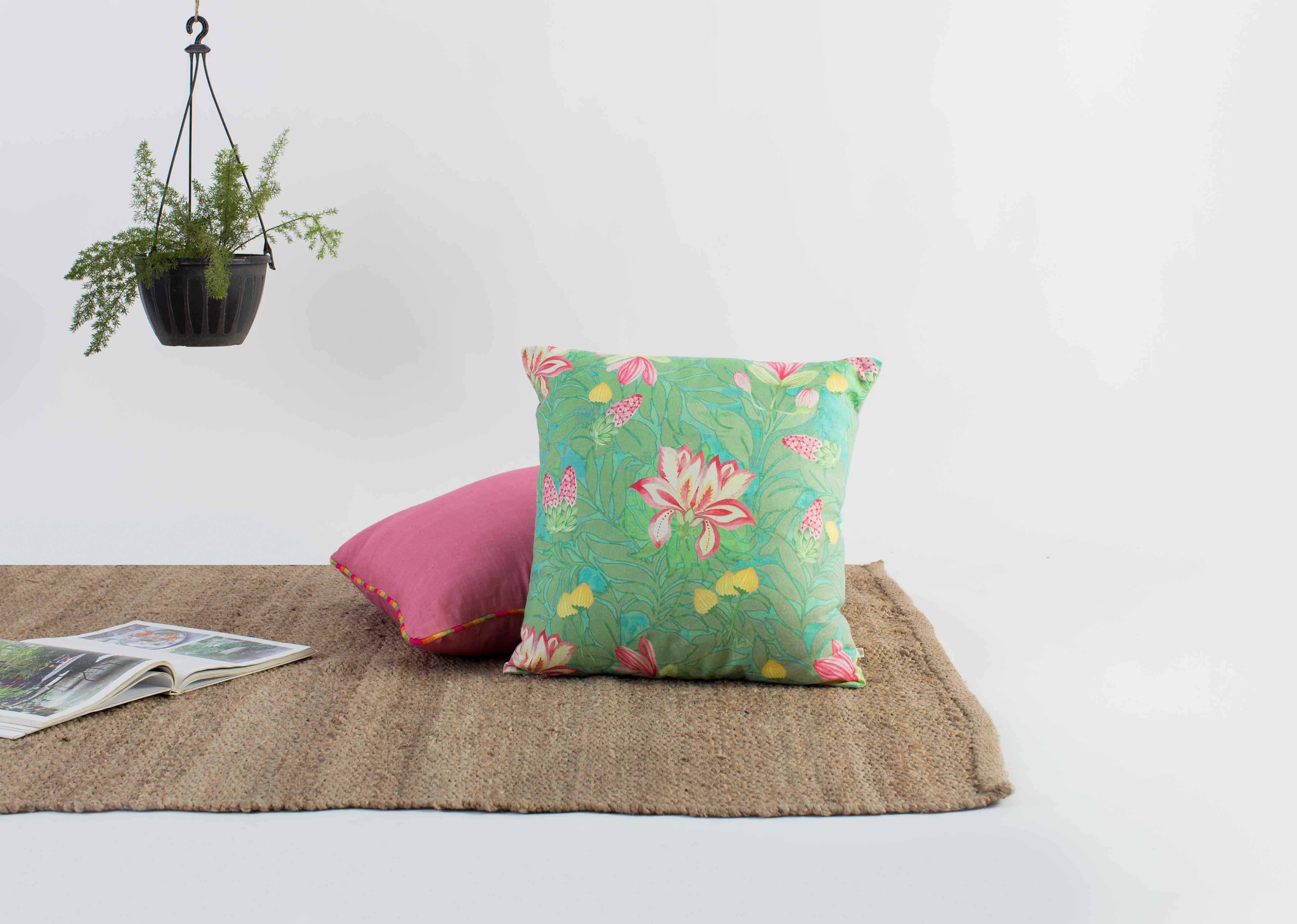 Dandeli Cushion Cover - Smoke Green - Image 3