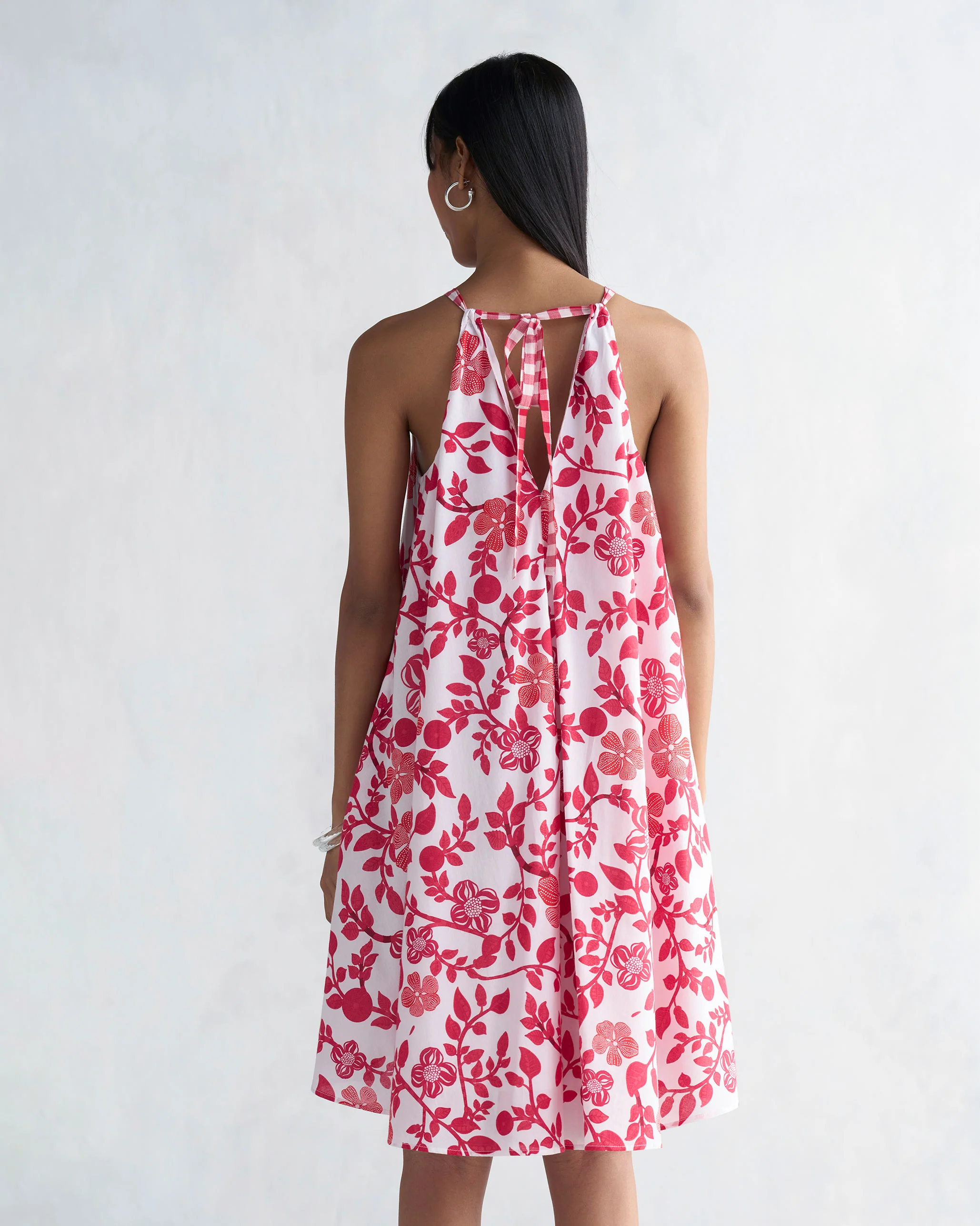 Delilah Dress - Red & White - Image 3