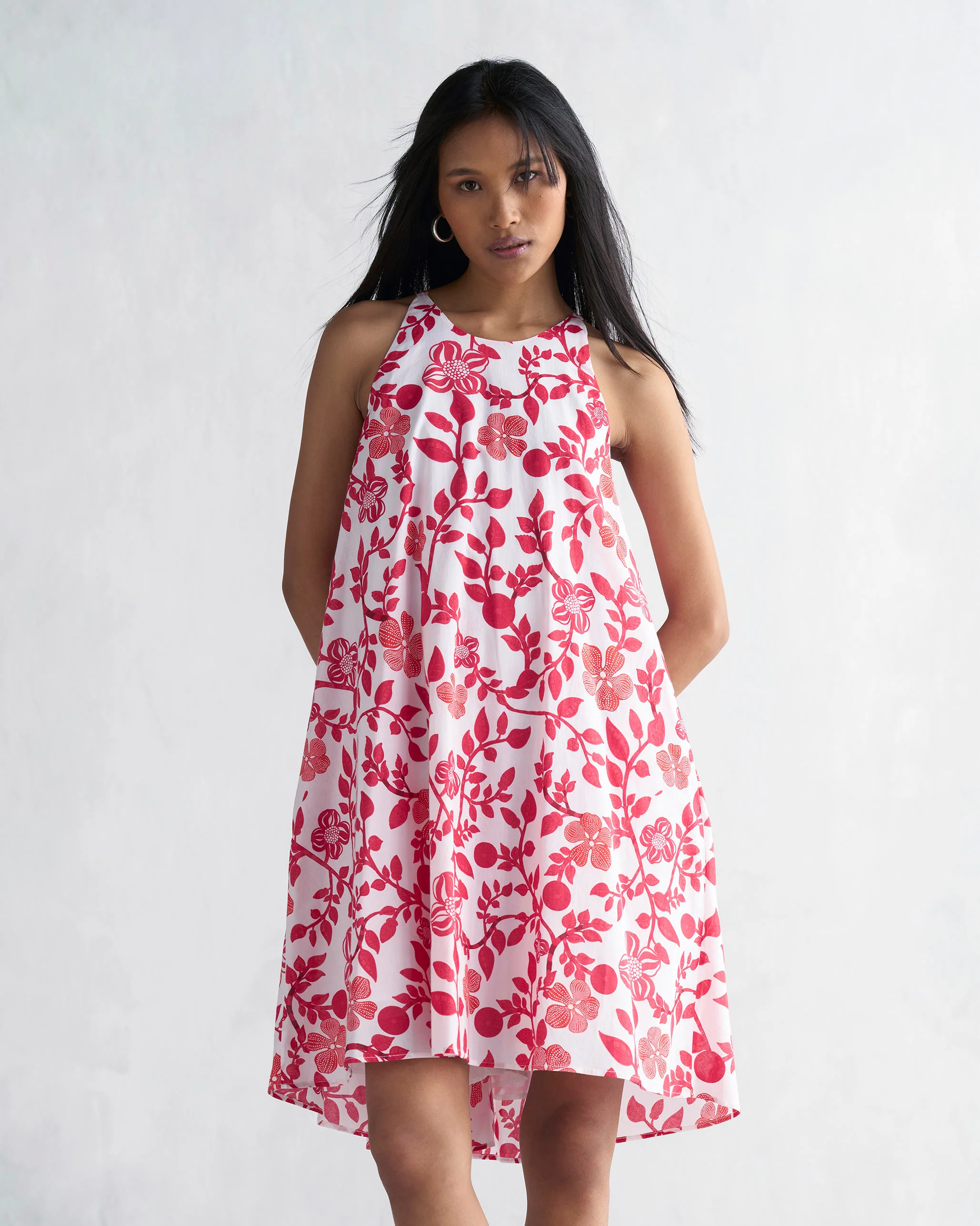 Delilah Dress - Red & White - Image 4