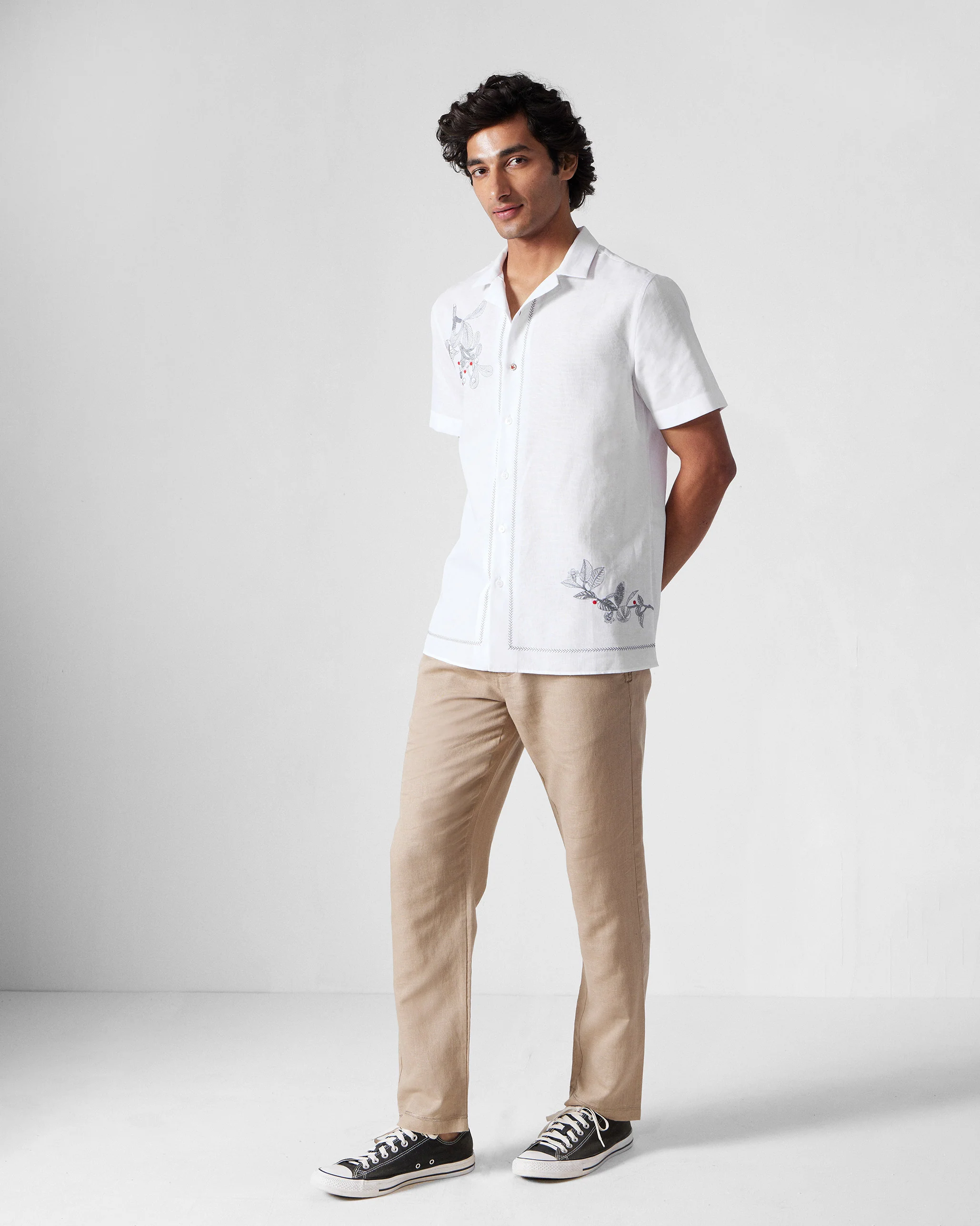 Delta Shirt - White Embroidered - Image 7