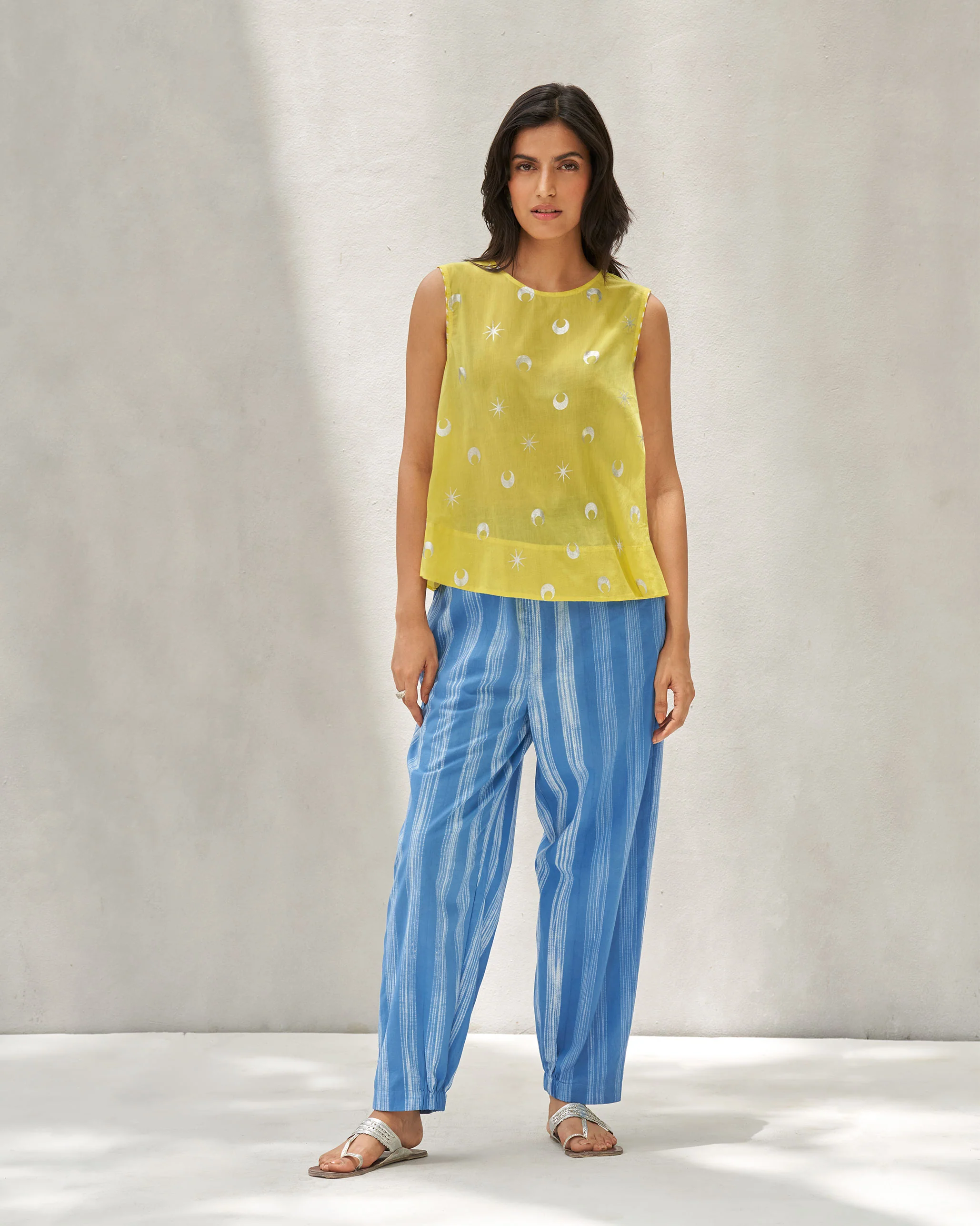 Demi Moon Ruffle Top - Yellow & Silver - Image 4