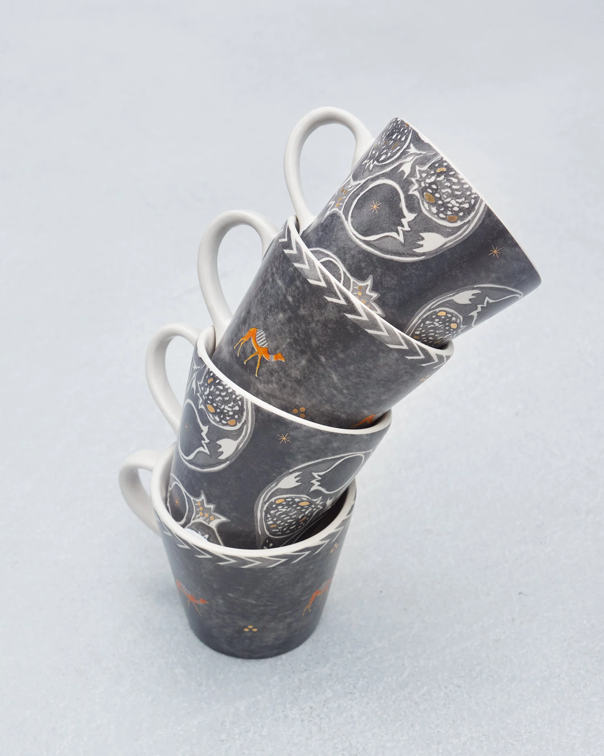 Desert Trail Espresso Mugs - Charcoal - Set of 4 - Image 2