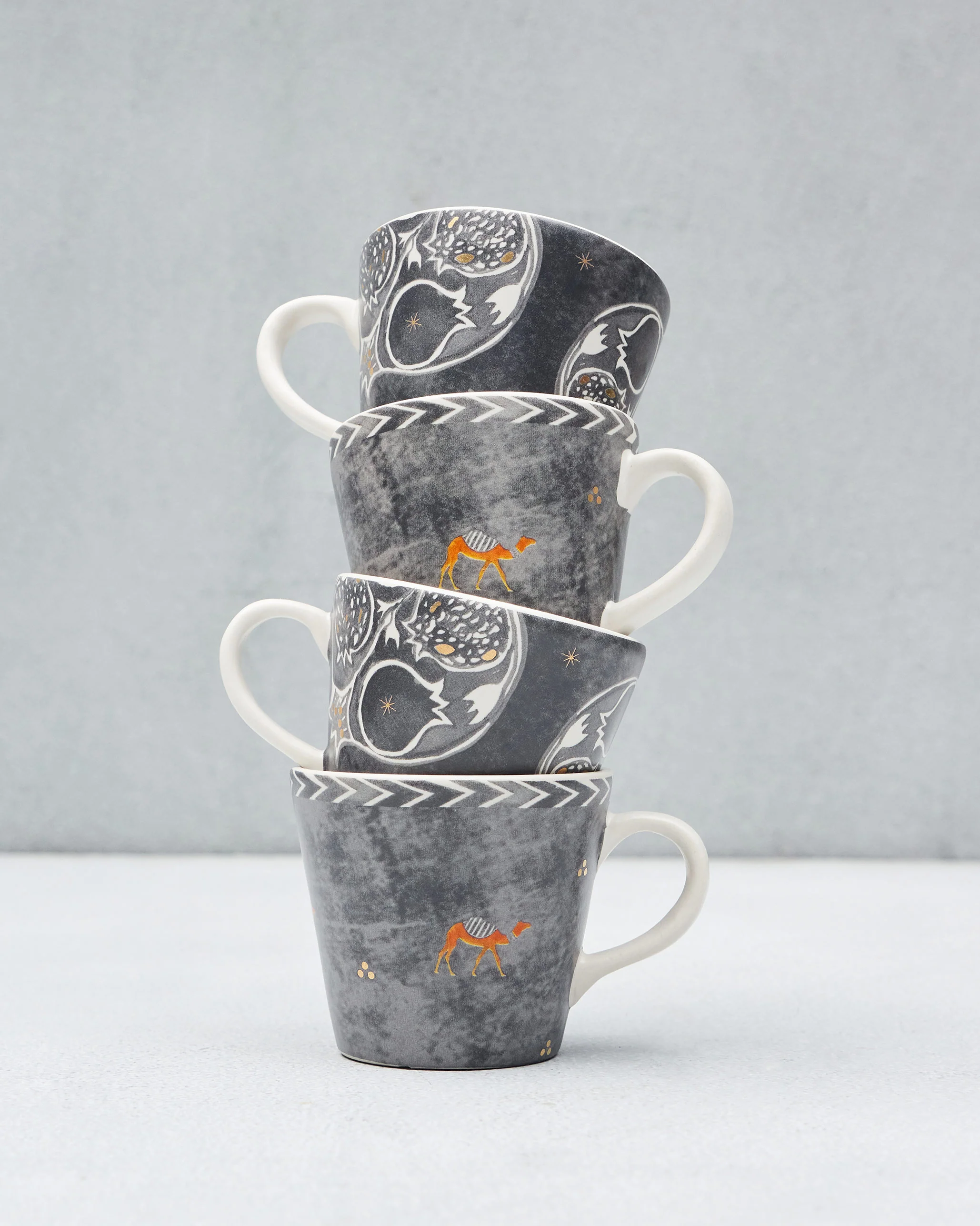 Desert Trail Espresso Mugs - Charcoal - Set of 4 - Image 5