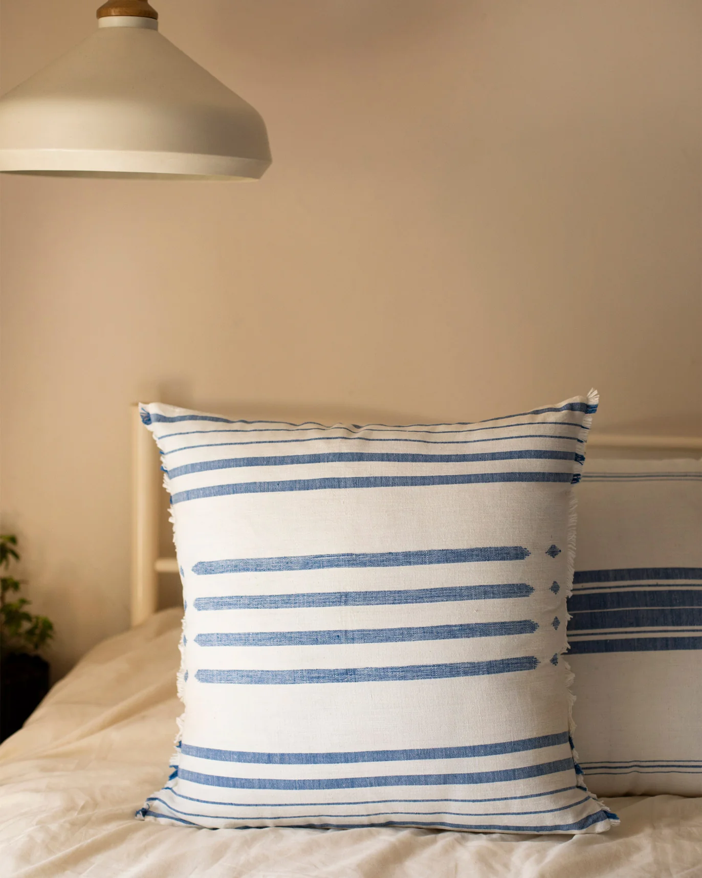 Diamond Stripe Cushion Cover - Blue - Image 3