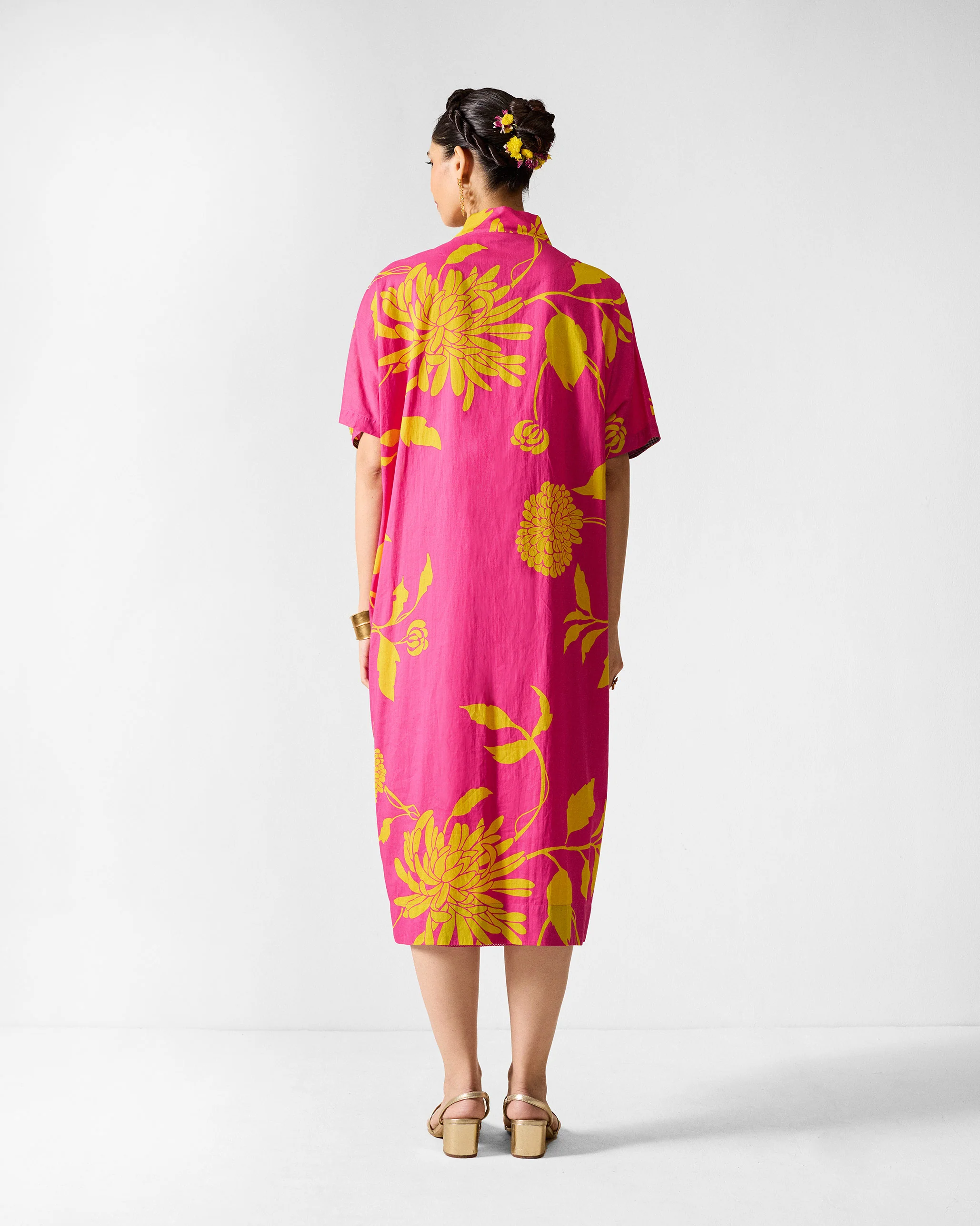 Doda Dress with Slip - Fuchsia & Lime Printed - Image 2