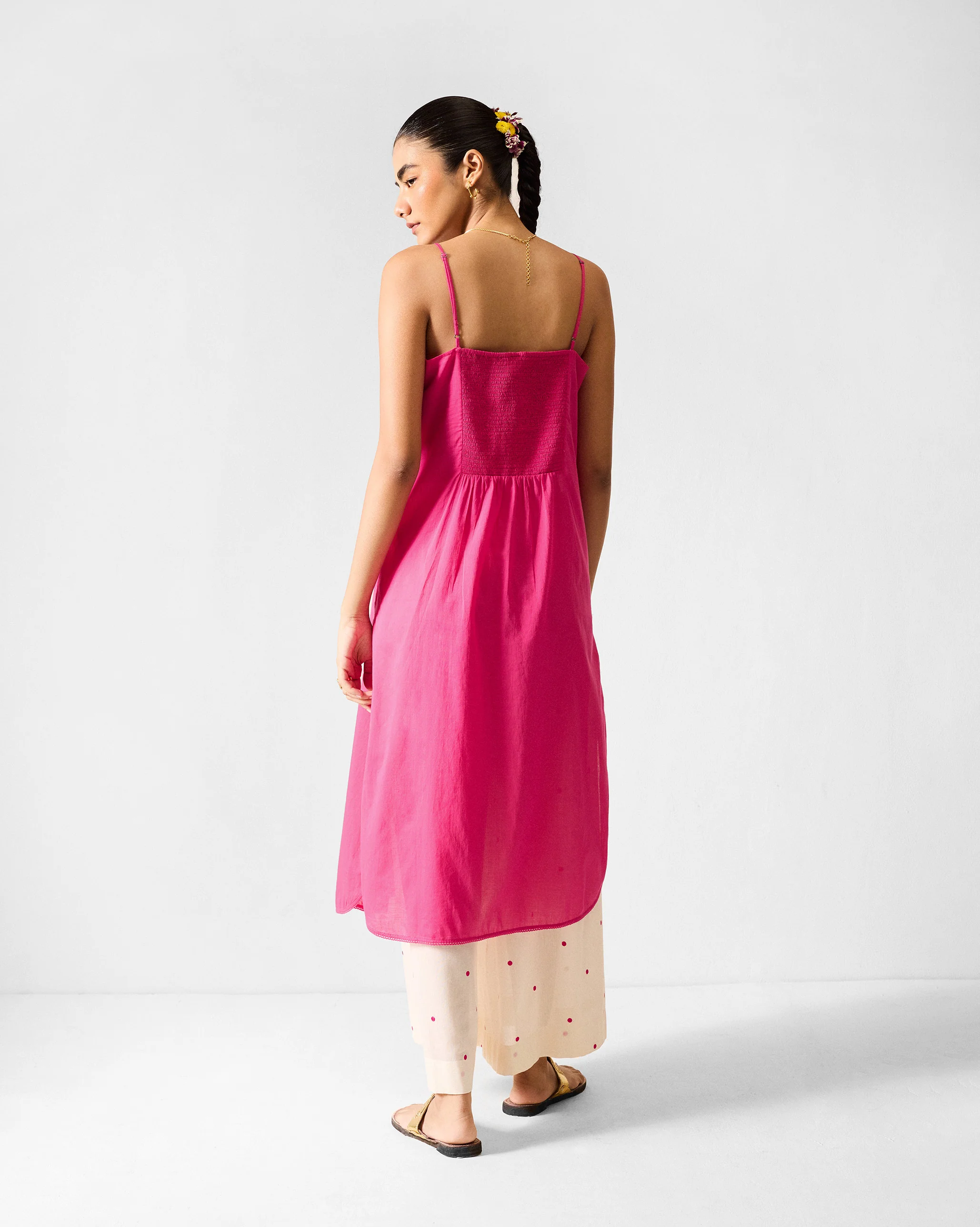 Doda Dress with Slip - Fuchsia & Lime Printed - Image 6
