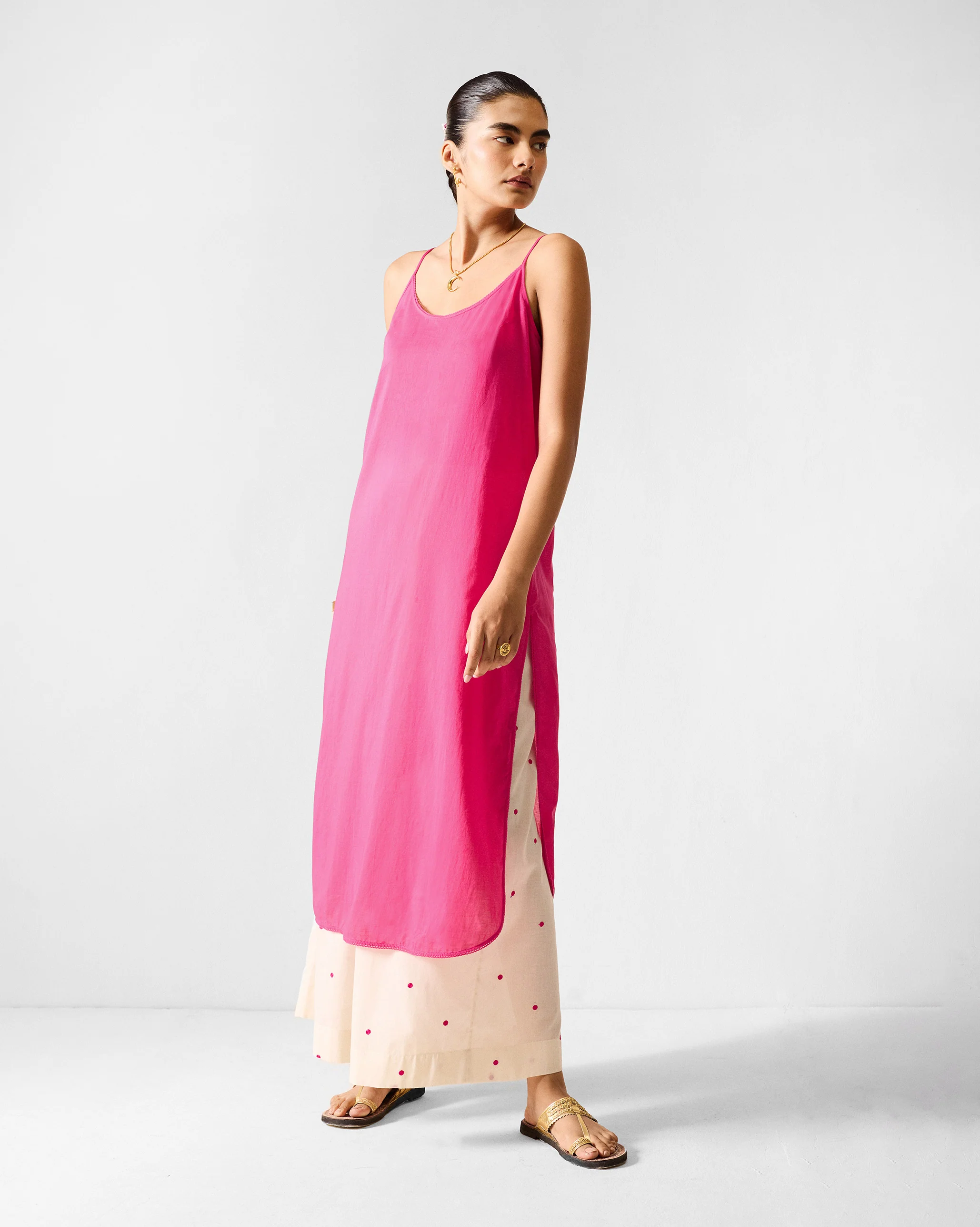 Doda Dress with Slip - Fuchsia & Lime Printed - Image 7