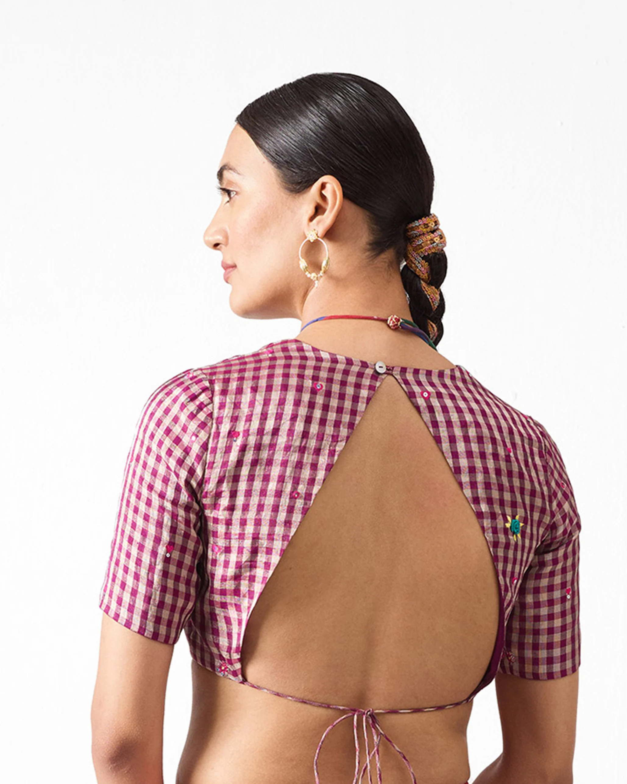 Dori Blouse - Purple & Silver Embroidered - Image 2