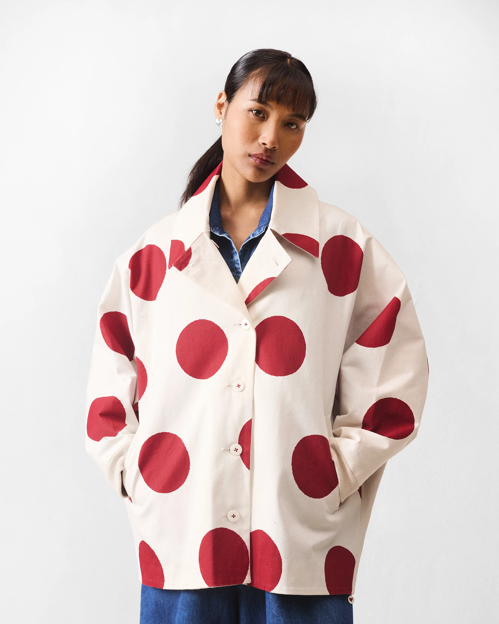 Dottie Jacket - Ivory & Red - Image 4