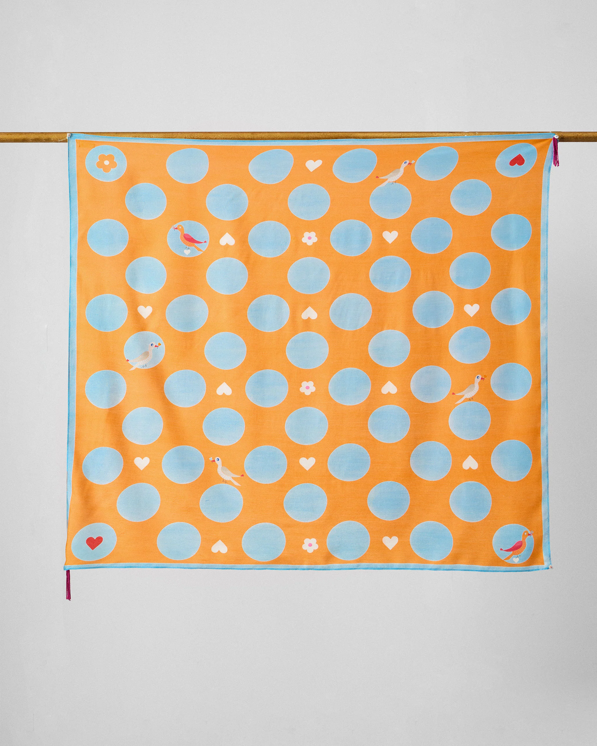 Dotty Scarf - Orange & Ice Blue - Image 2