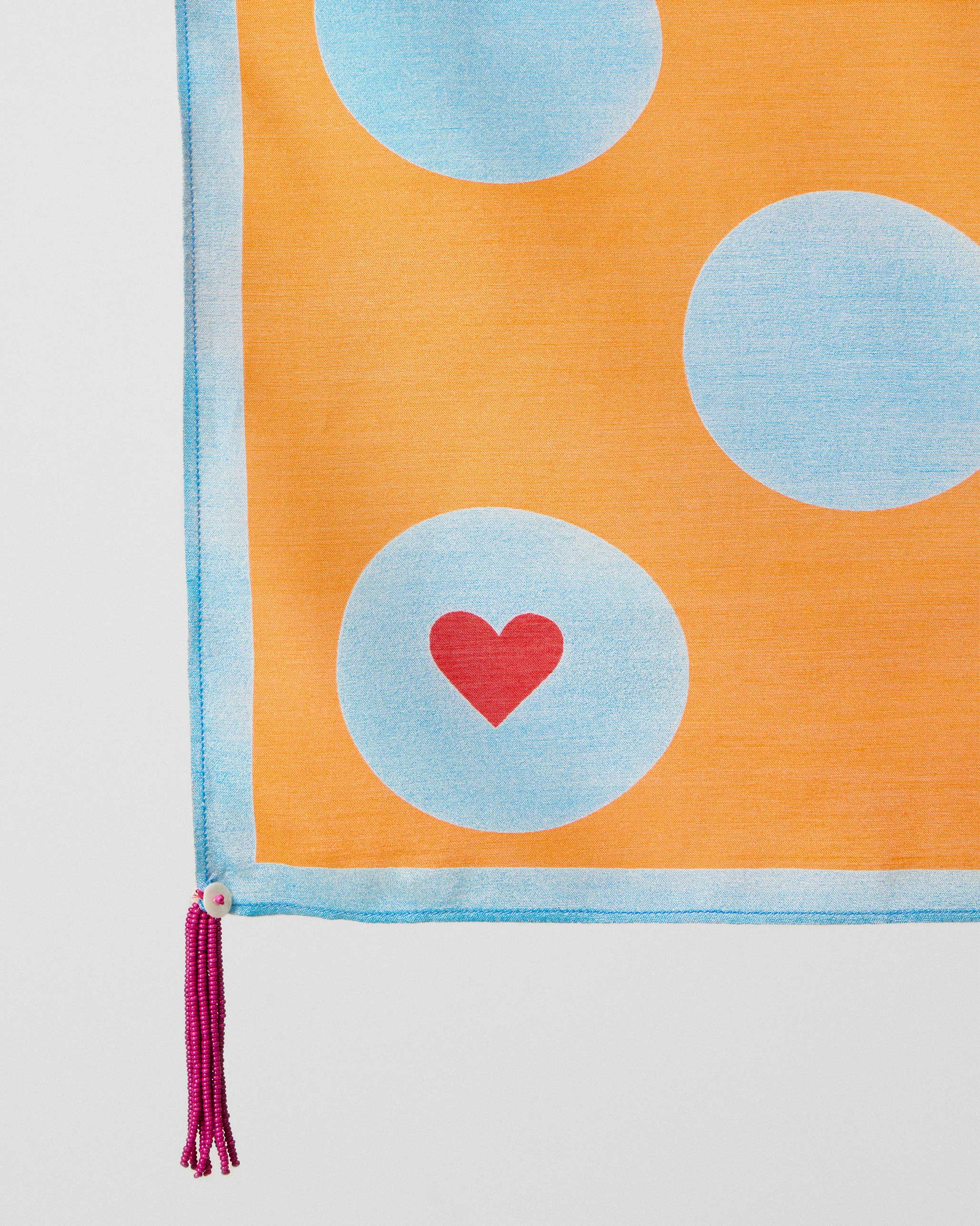 Dotty Scarf - Orange & Ice Blue - Image 3