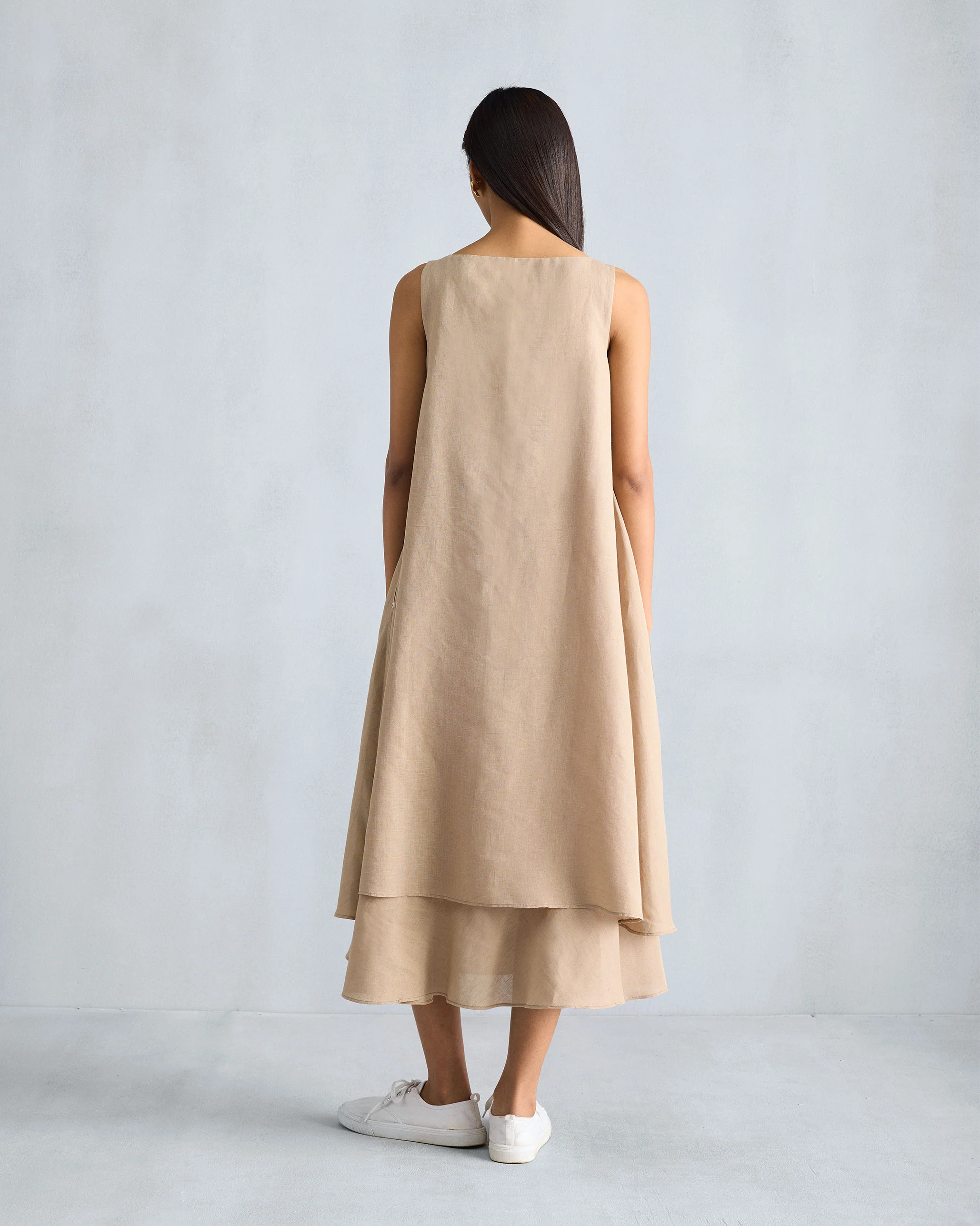Double Layer Dress - Beige - Image 2