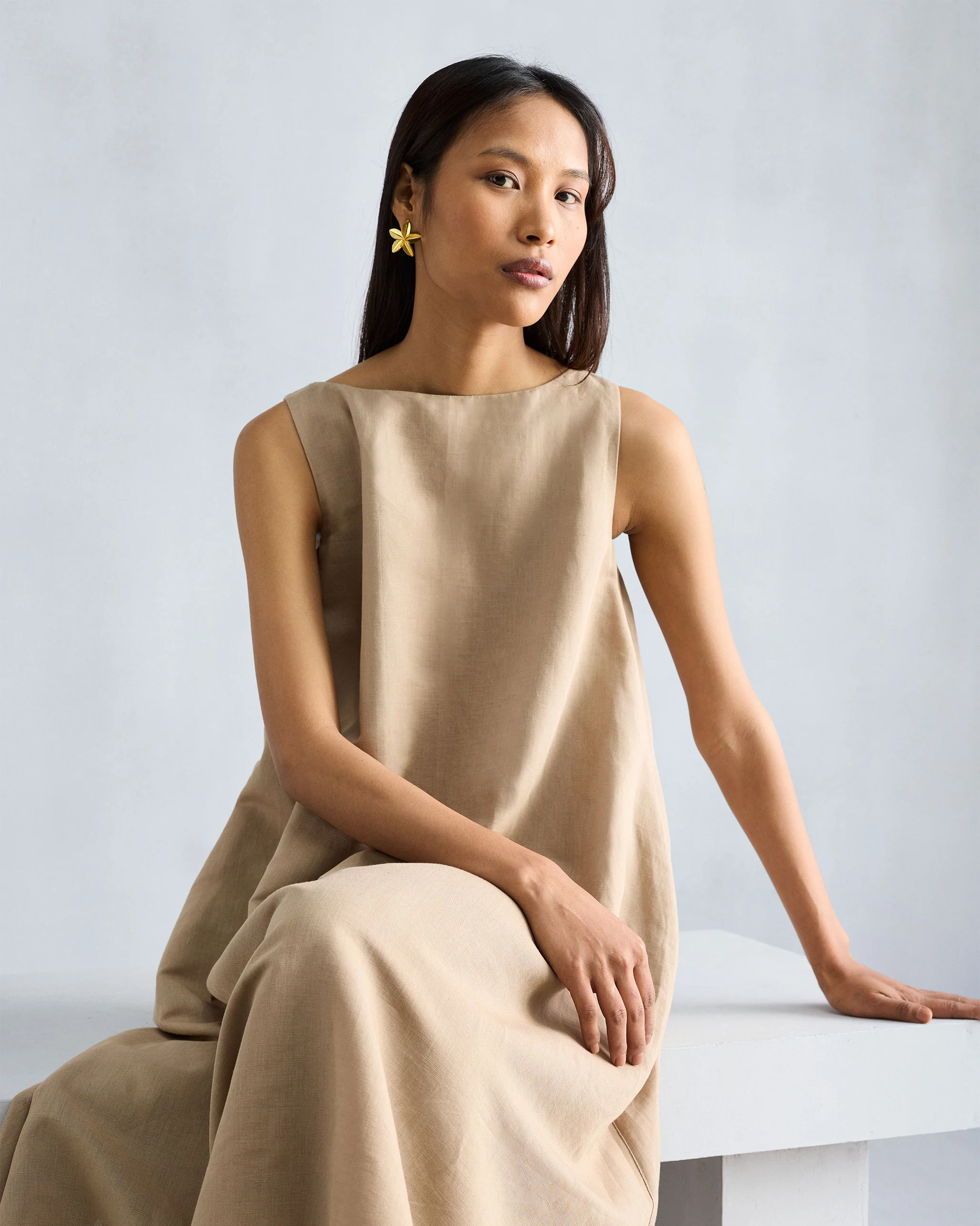 Double Layer Dress - Beige - Image 4