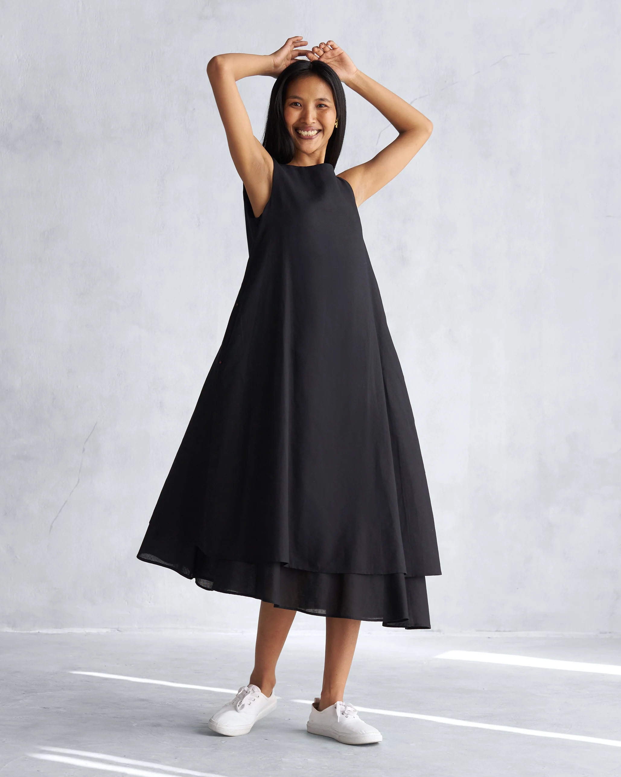 Double Layer Dress - Black - Image 4