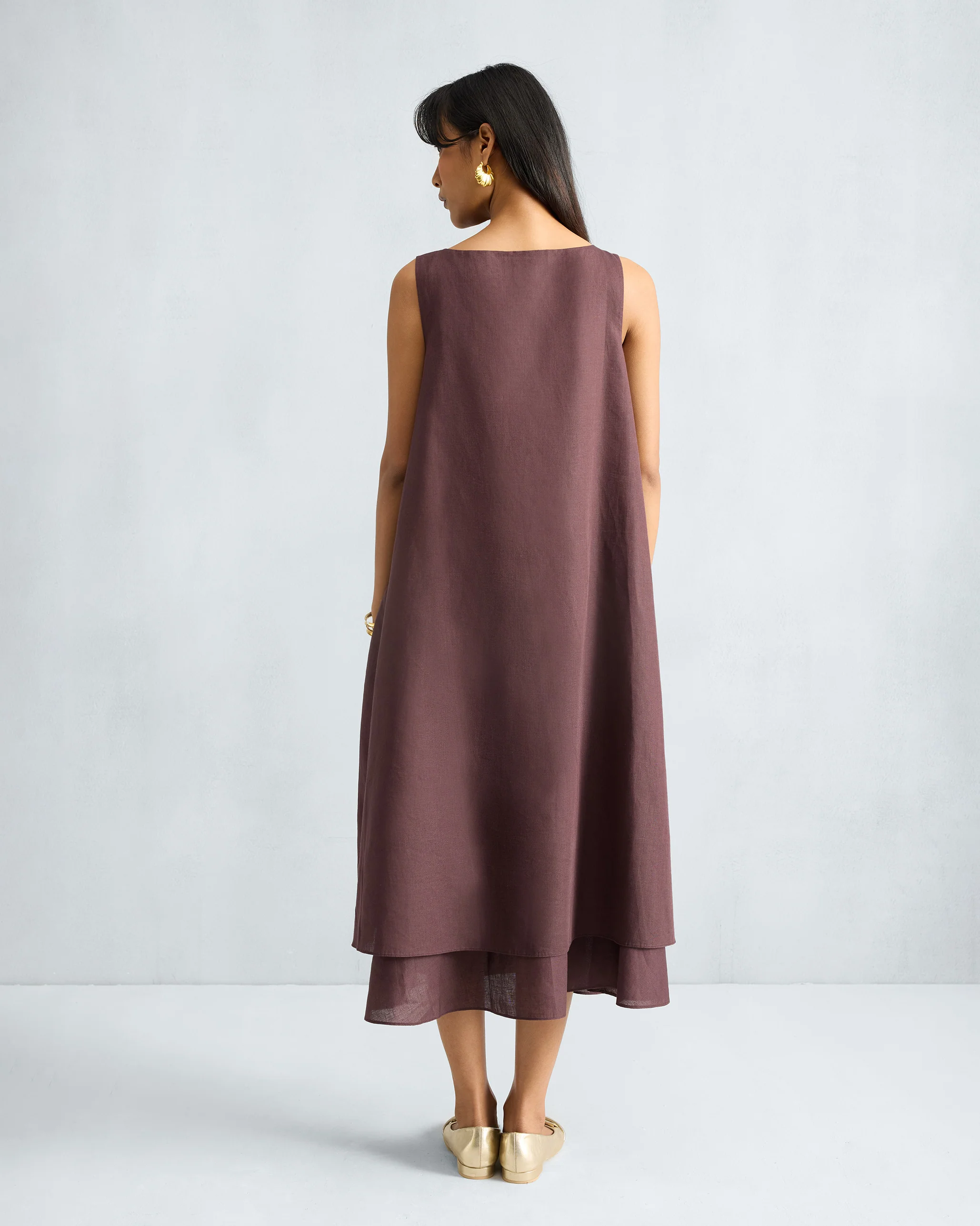 Double Layer Dress - Chocolate Plum - Image 2