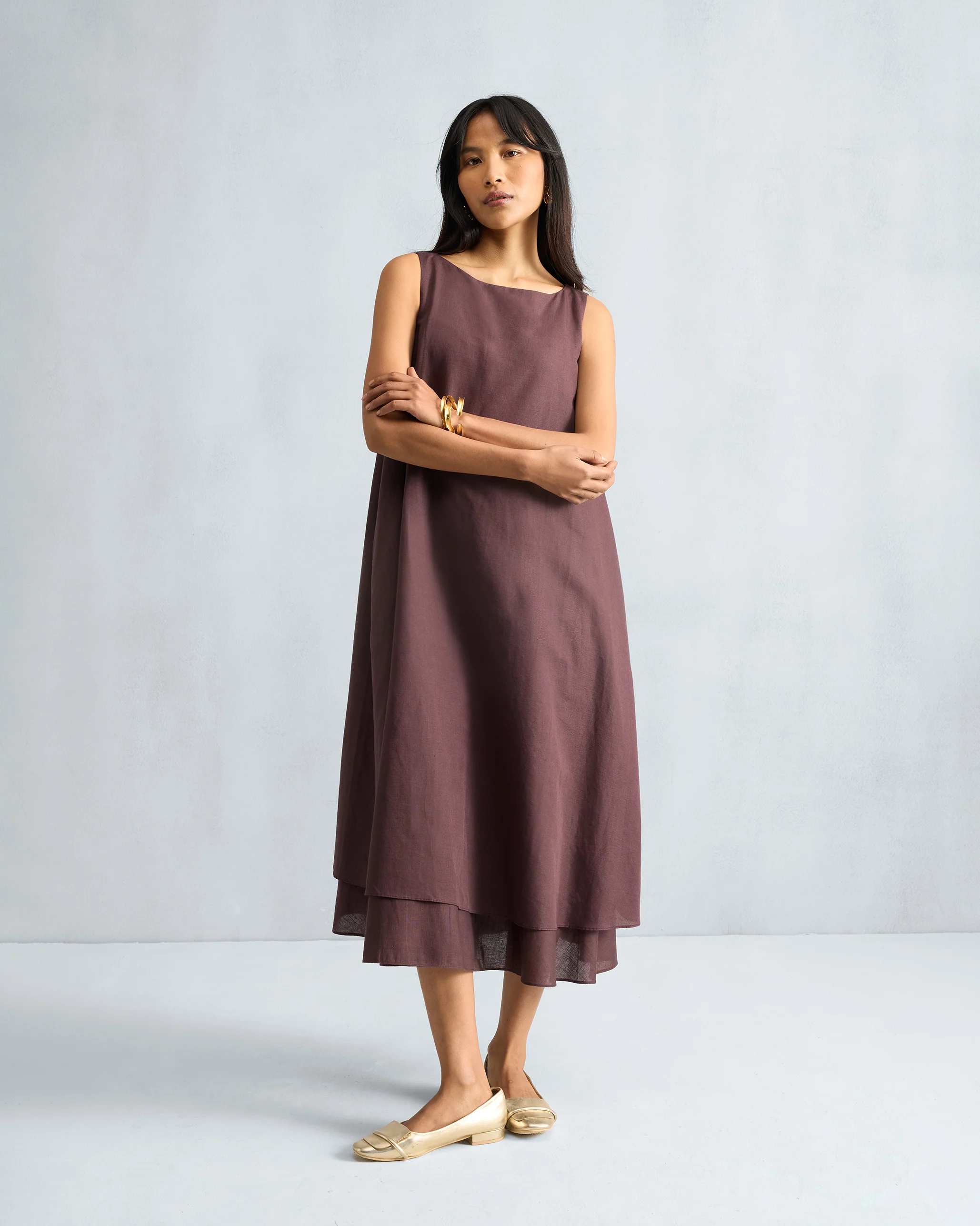 Double Layer Dress - Chocolate Plum - Image 5