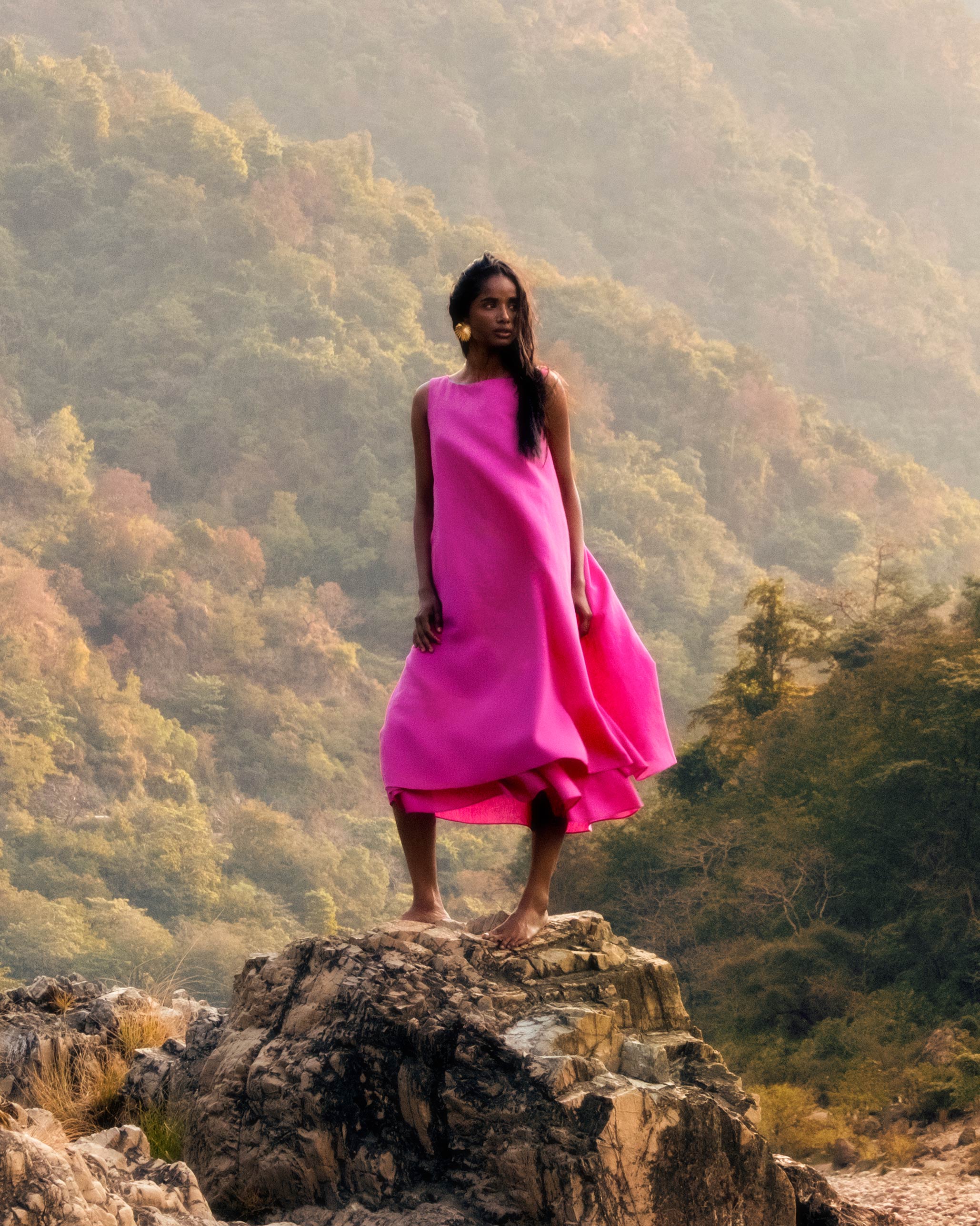 Double Layer Dress - Fuchsia - Image 2