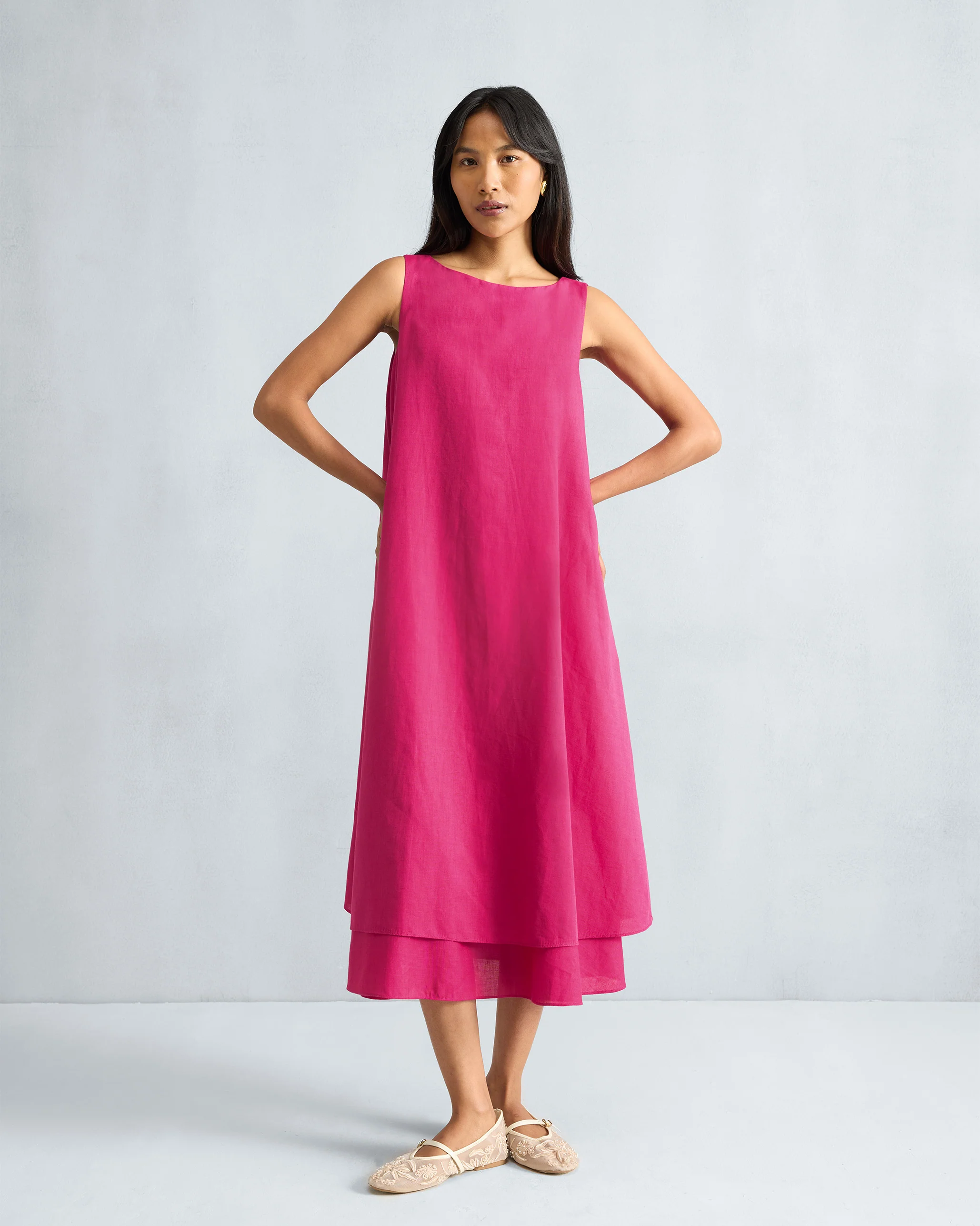 Double Layer Dress - Fuchsia - Image 7