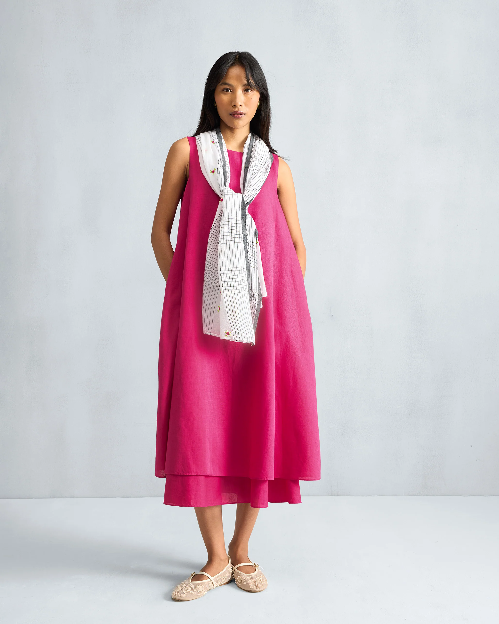 Double Layer Dress - Fuchsia - Image 8