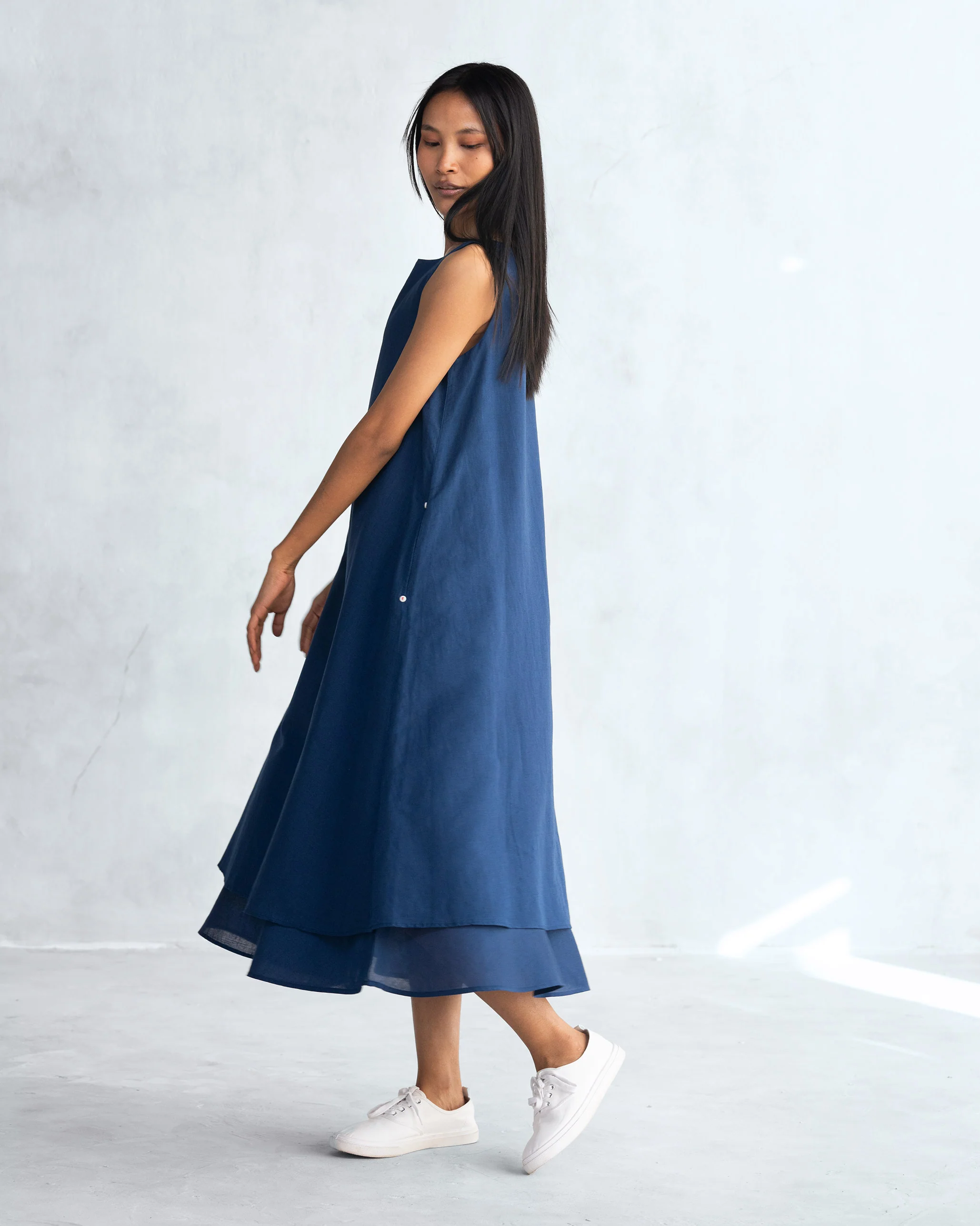 Double Layer Dress - Navy - Image 3