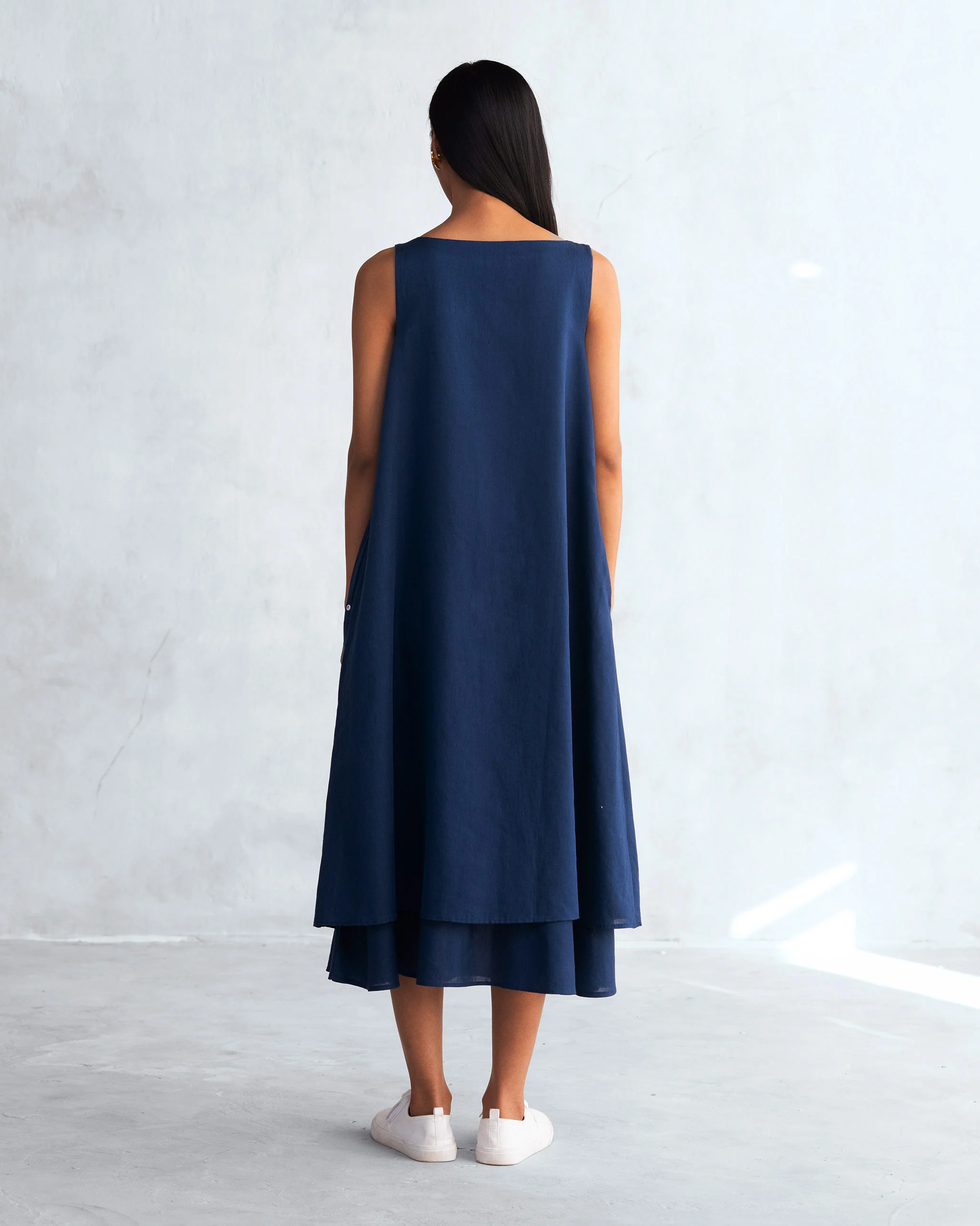 Double Layer Dress - Navy - Image 4