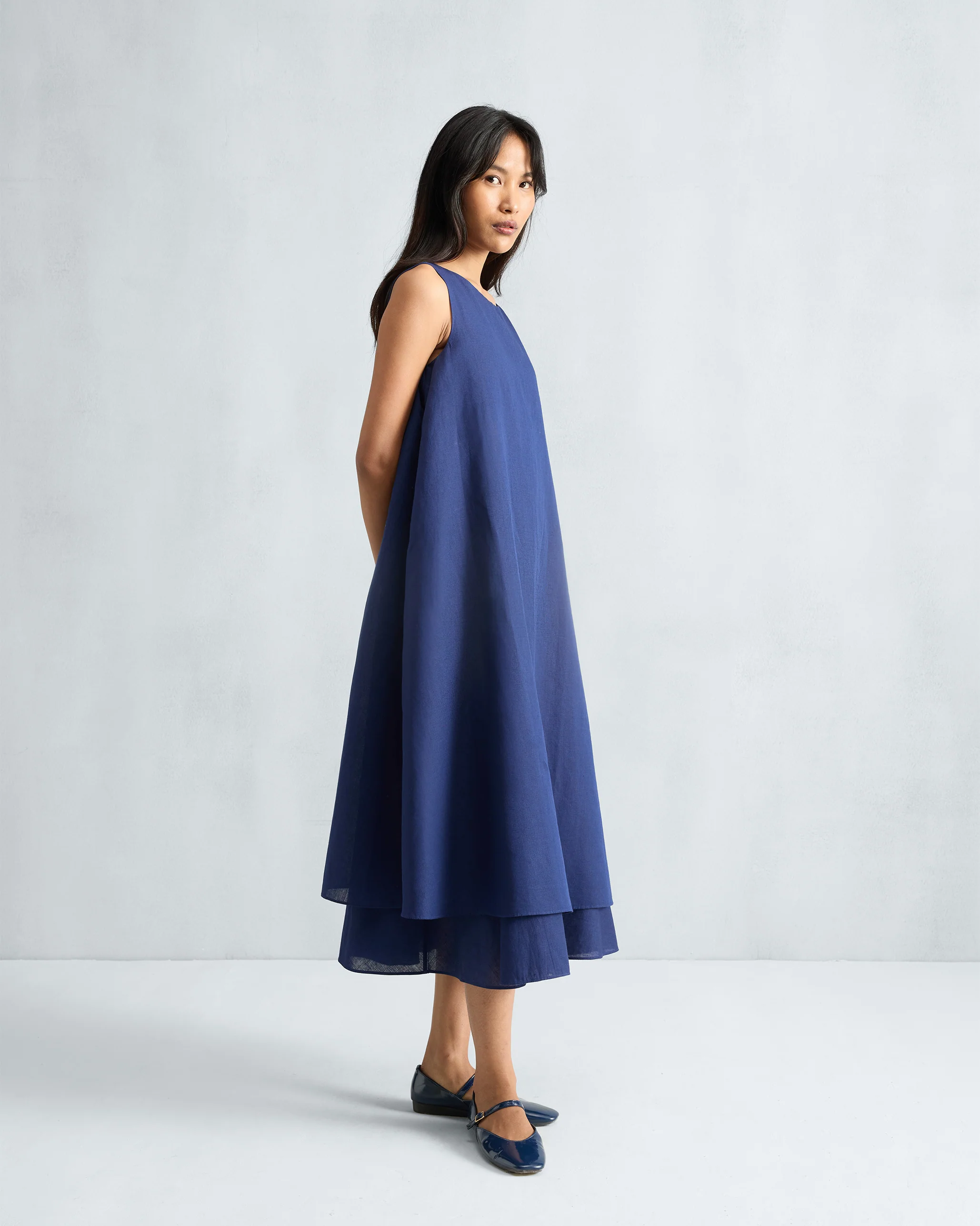Double Layer Dress - Ink Blue - Image 2