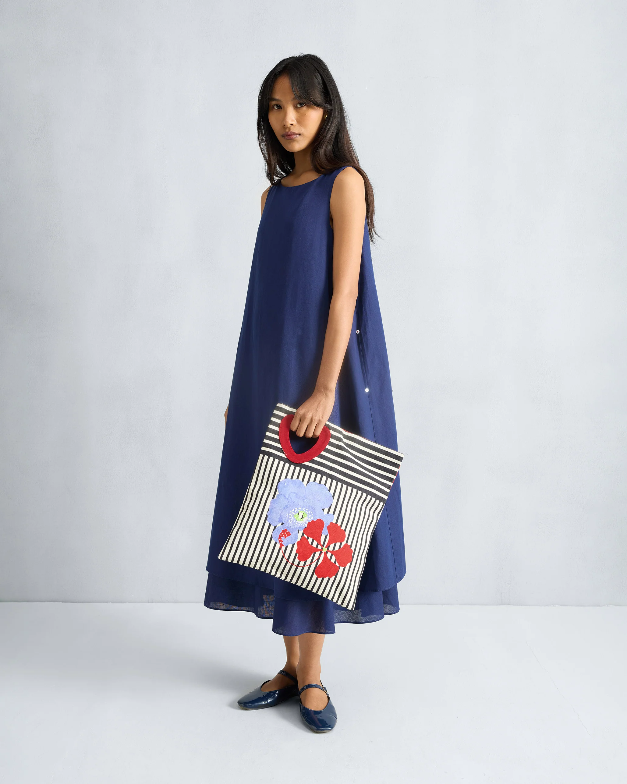 Double Layer Dress - Ink Blue - Image 6