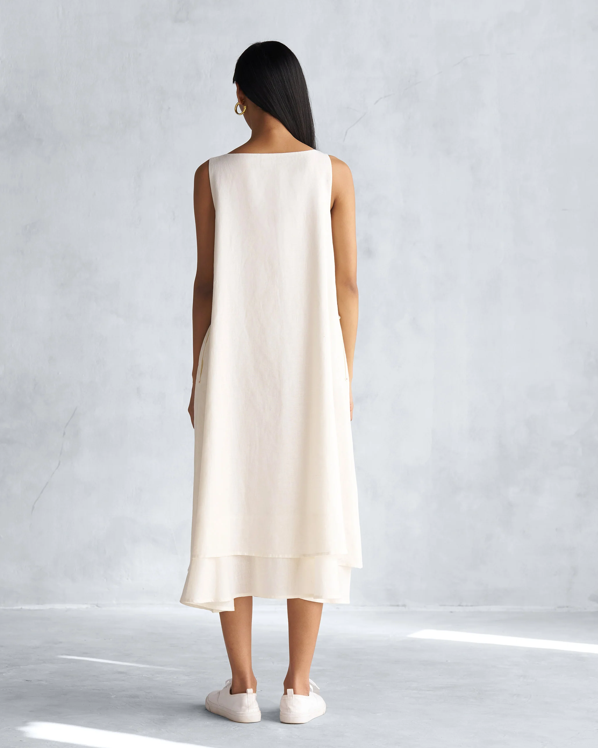 Double Layer Dress - Ivory - Image 3