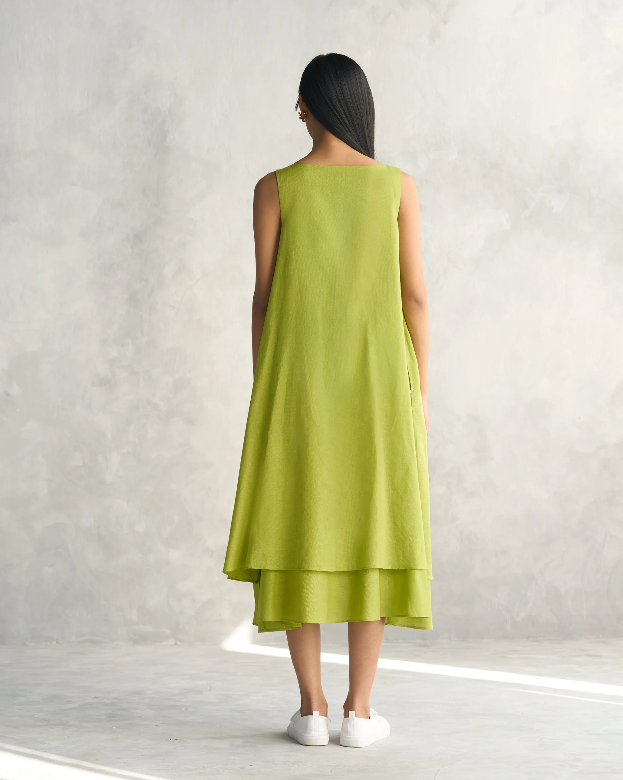 Double Layer Dress - Lime - Image 4
