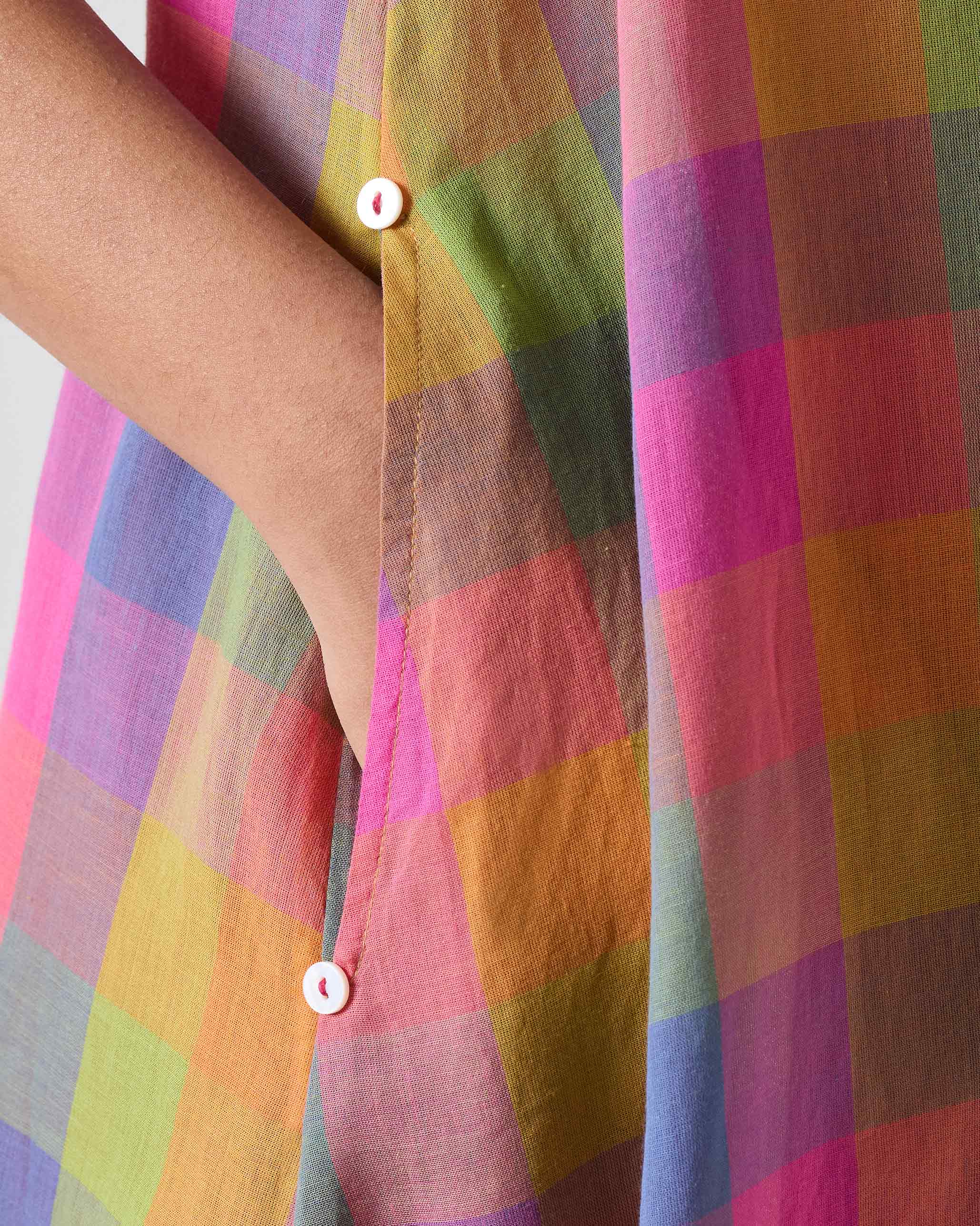 Double Layer Dress - Multi Color Checks - Image 3