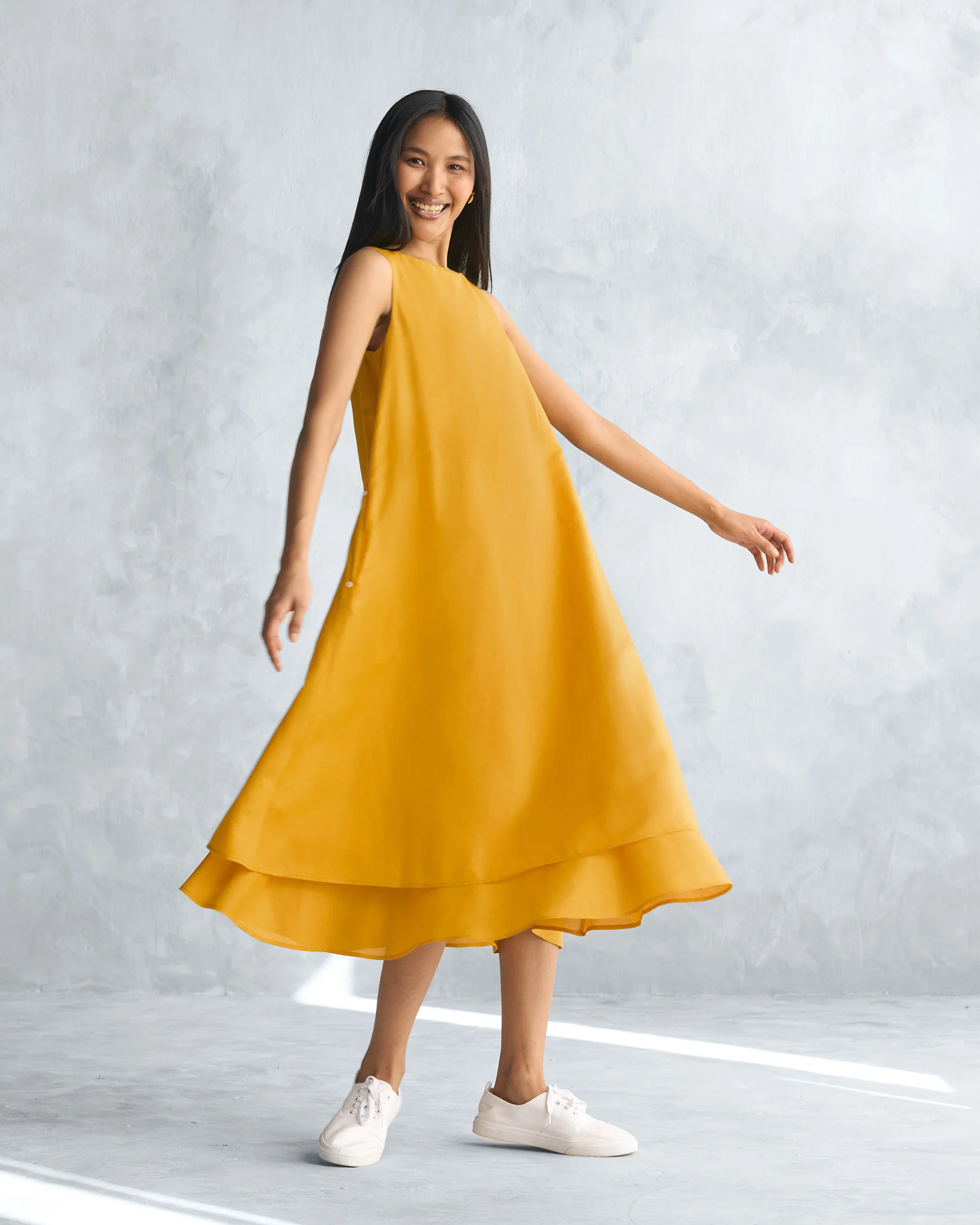 Double Layer Dress - Ochre - Image 3