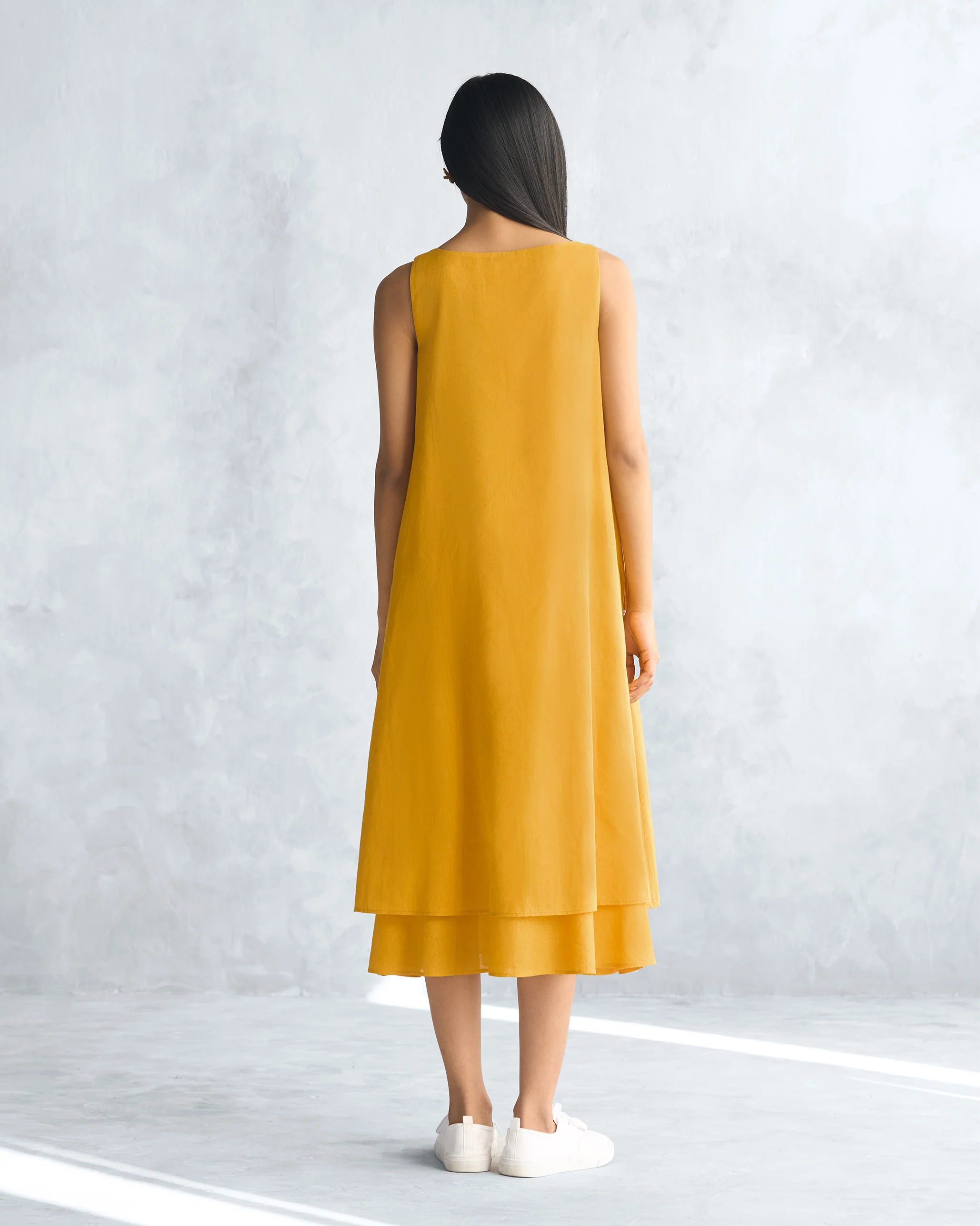 Double Layer Dress - Ochre - Image 4