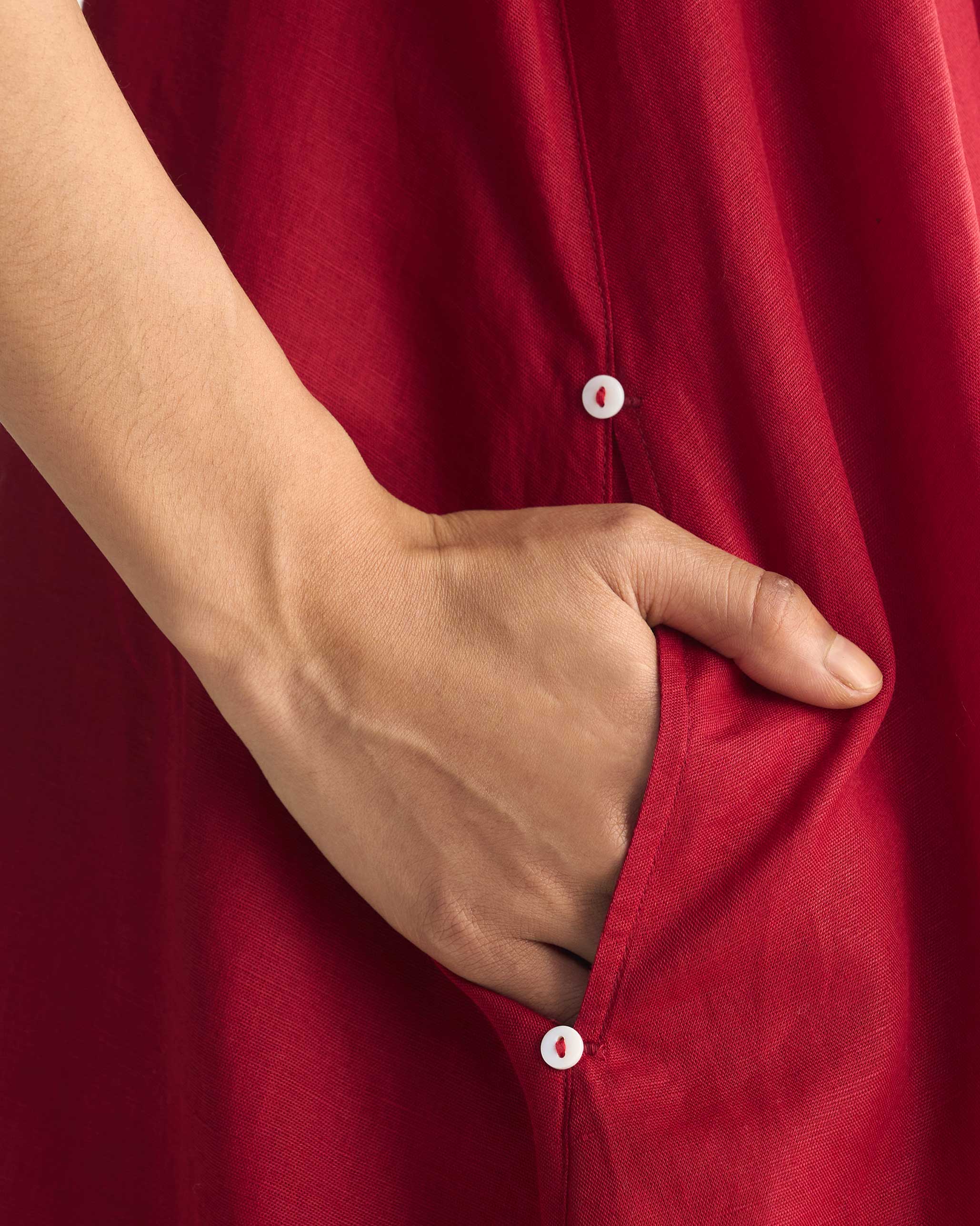 Double Layer Dress - Red - Image 2