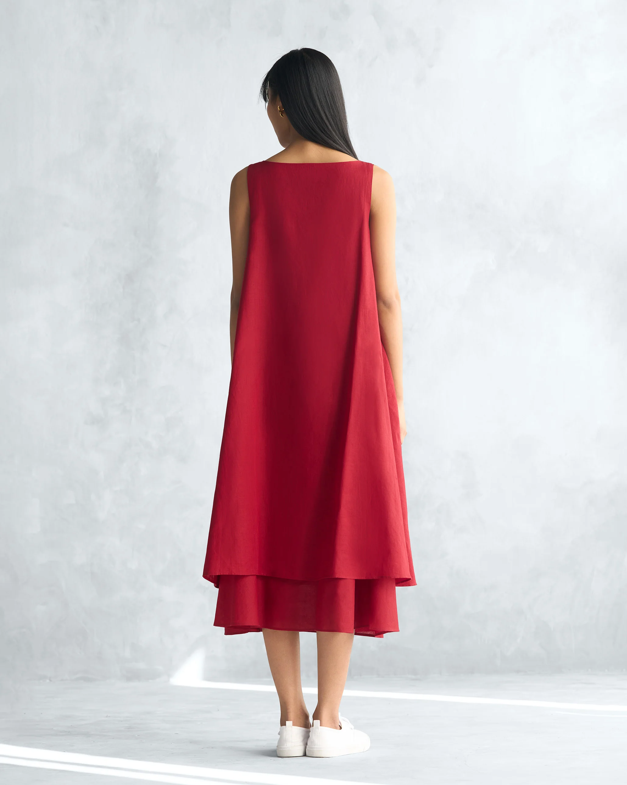 Double Layer Dress - Red - Image 4