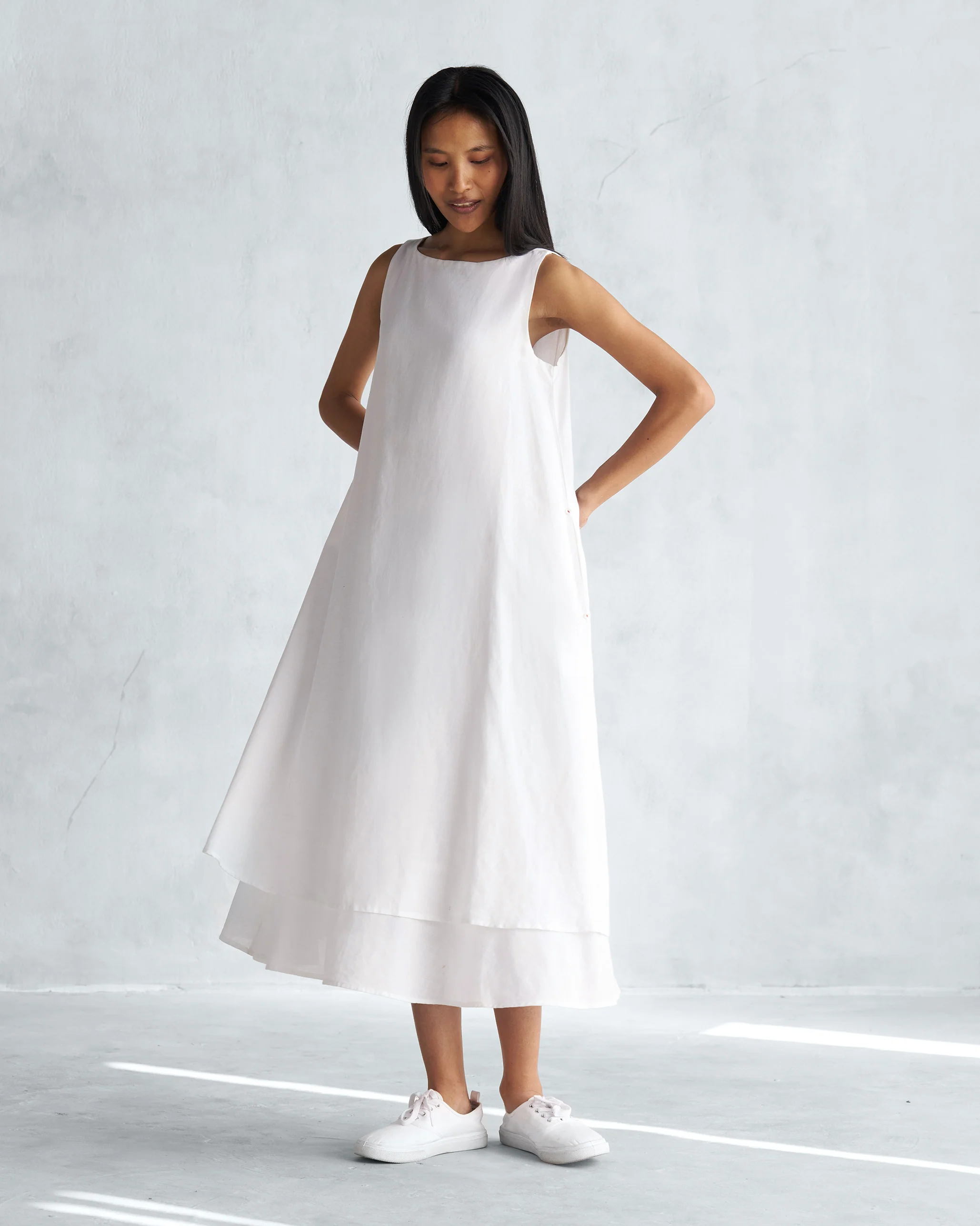 Double Layer Dress - White - Image 4