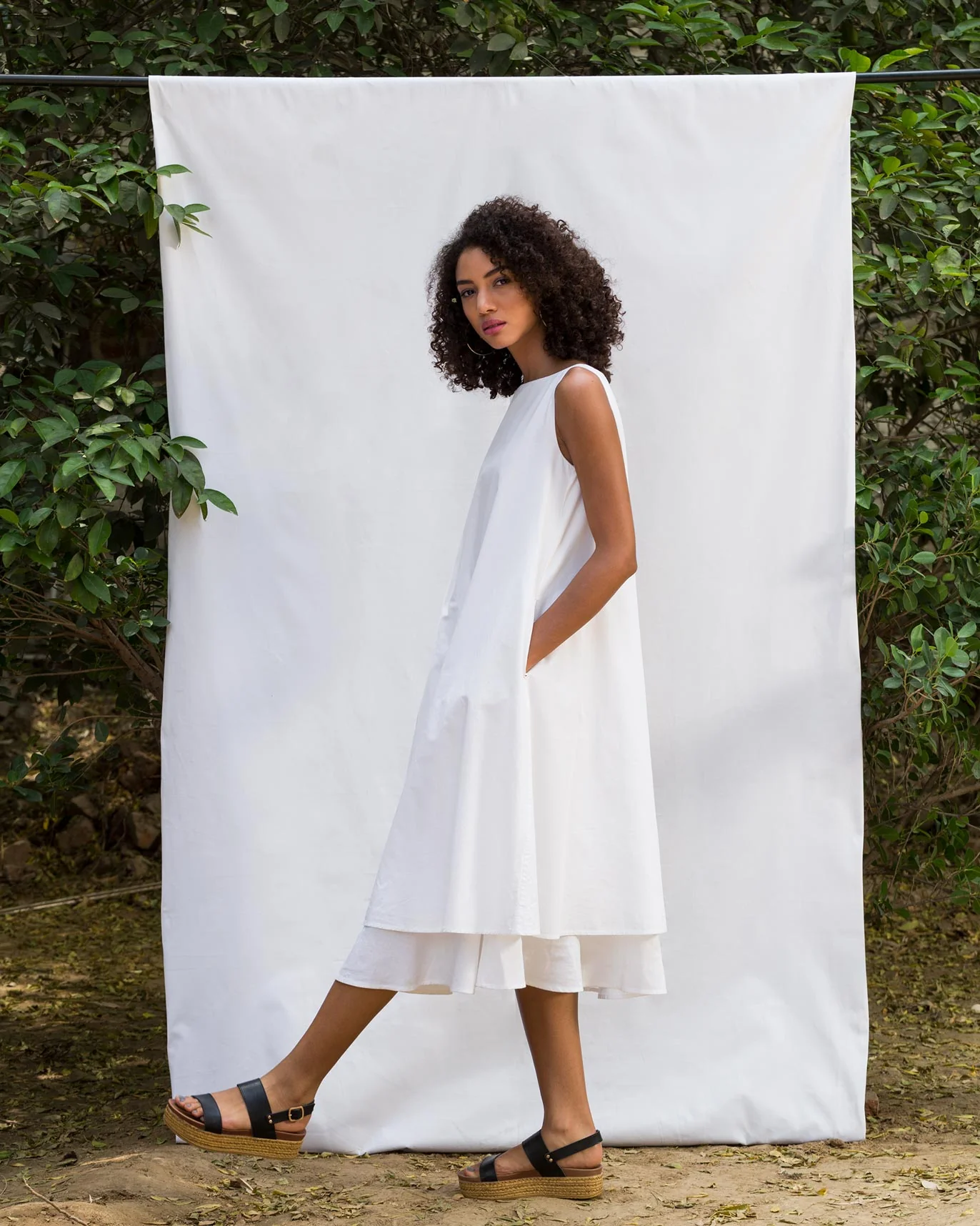 Double Layer Dress - White - Image 4