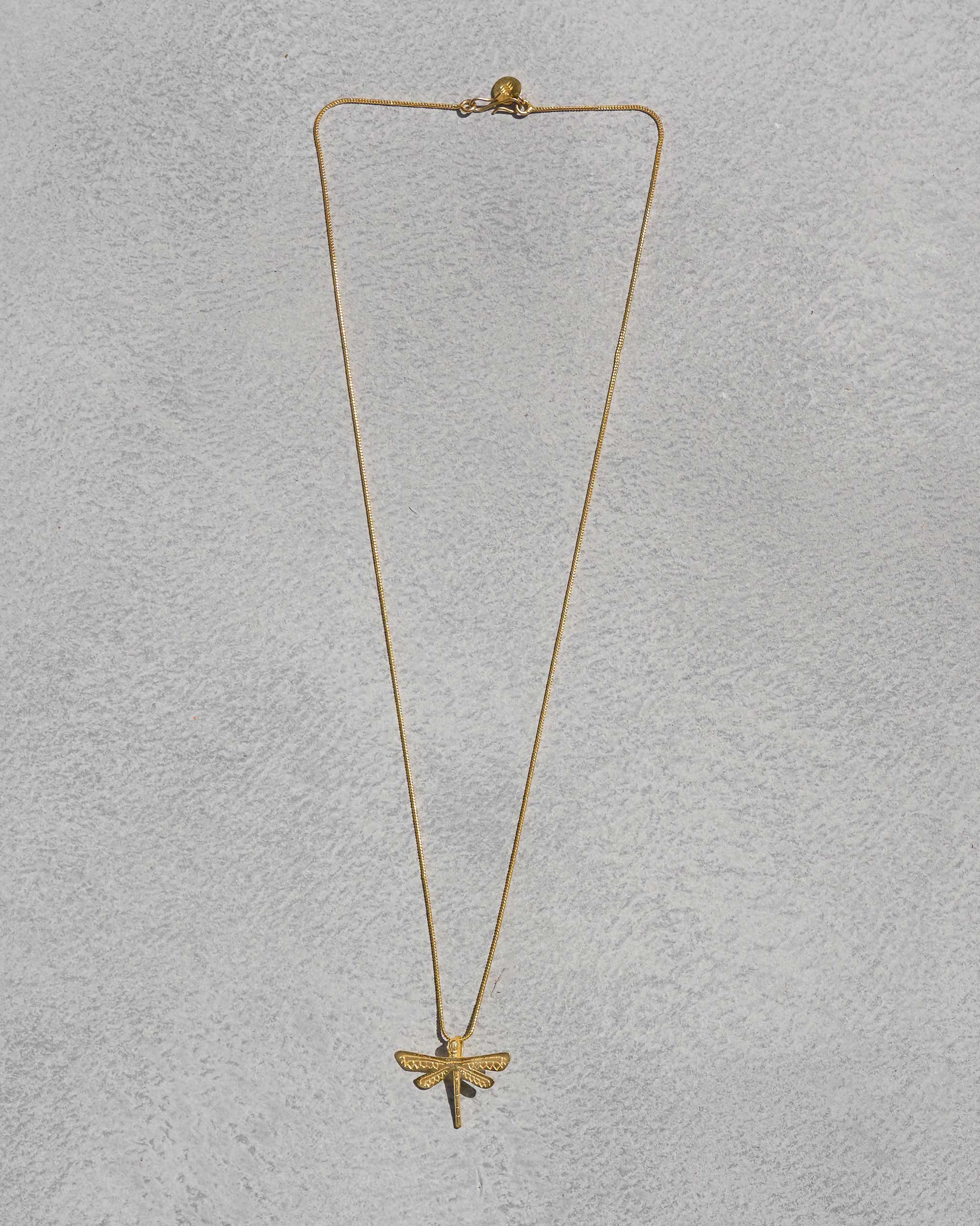 Dragonfly Charm with Chain - Gold - Image 2