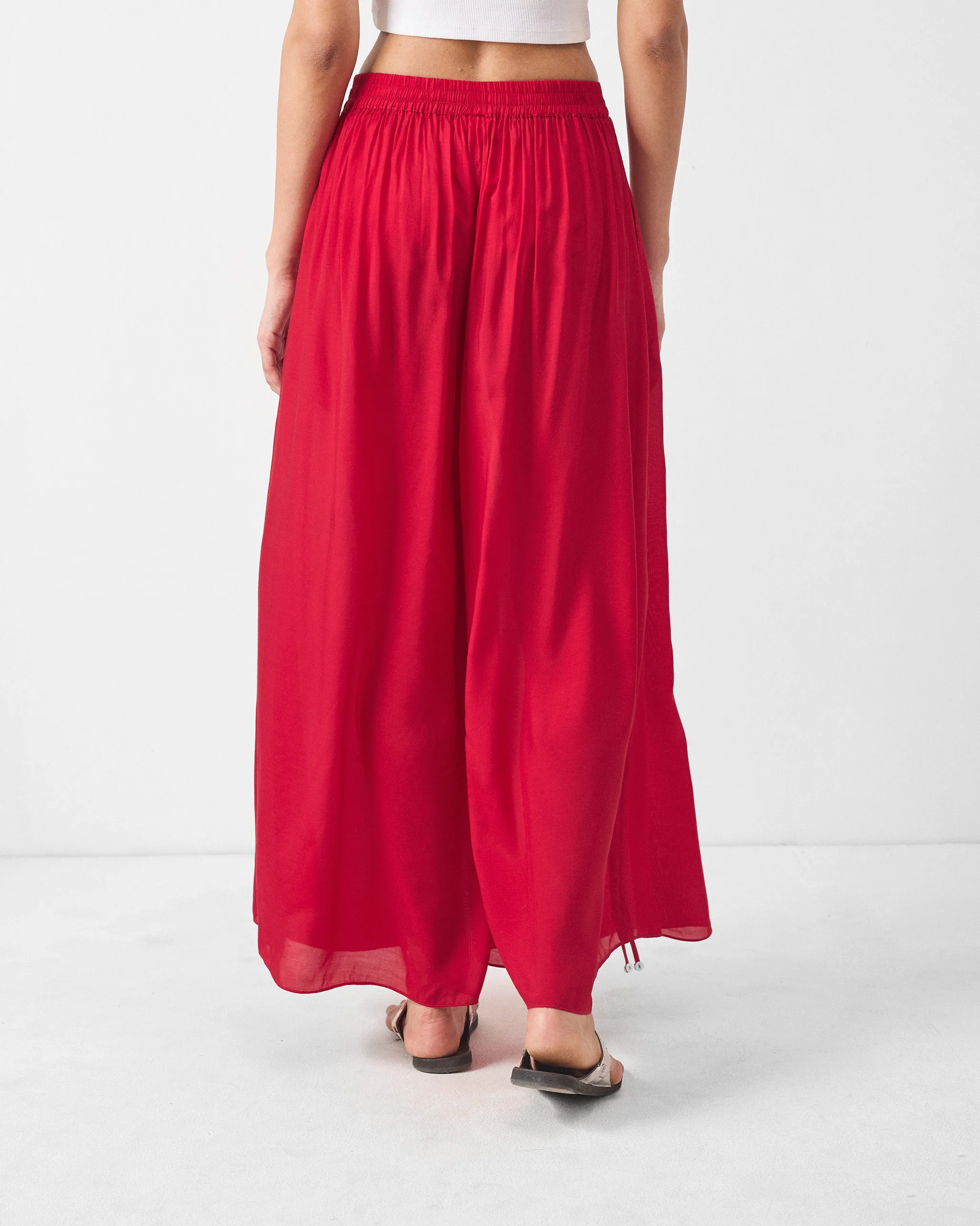 Drawstring Pants - Red - Image 4
