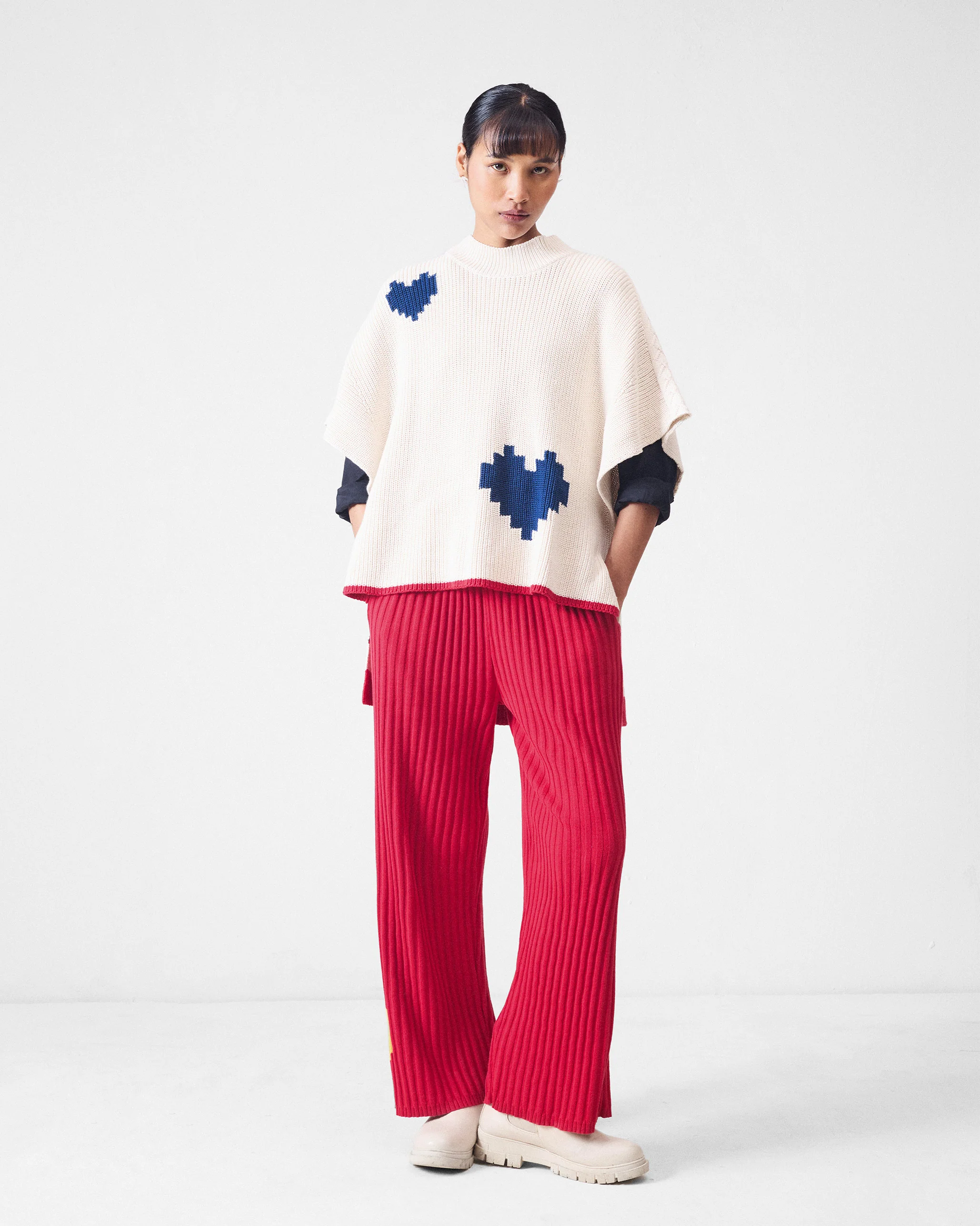 Dream High-low Hem Sweater - Ivory - Image 6