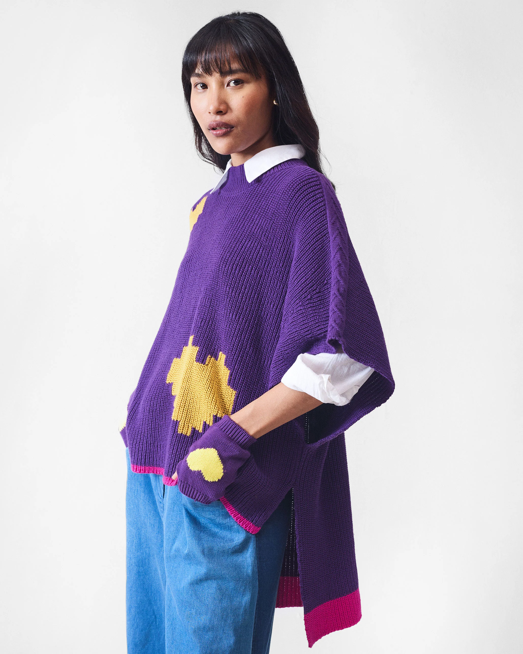 Dream High-low Hem Sweater - Purple - Image 2