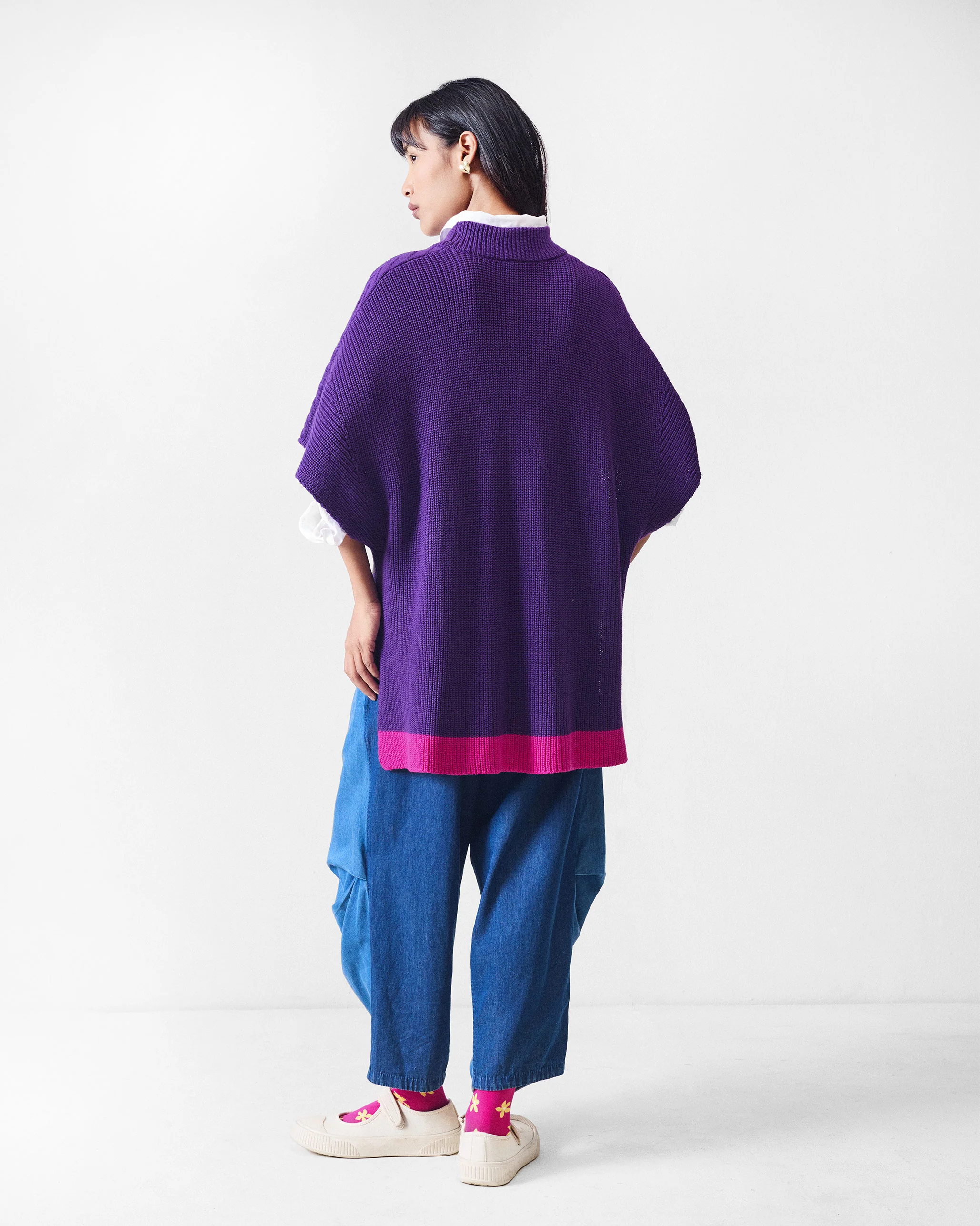 Dream High-low Hem Sweater - Purple - Image 3