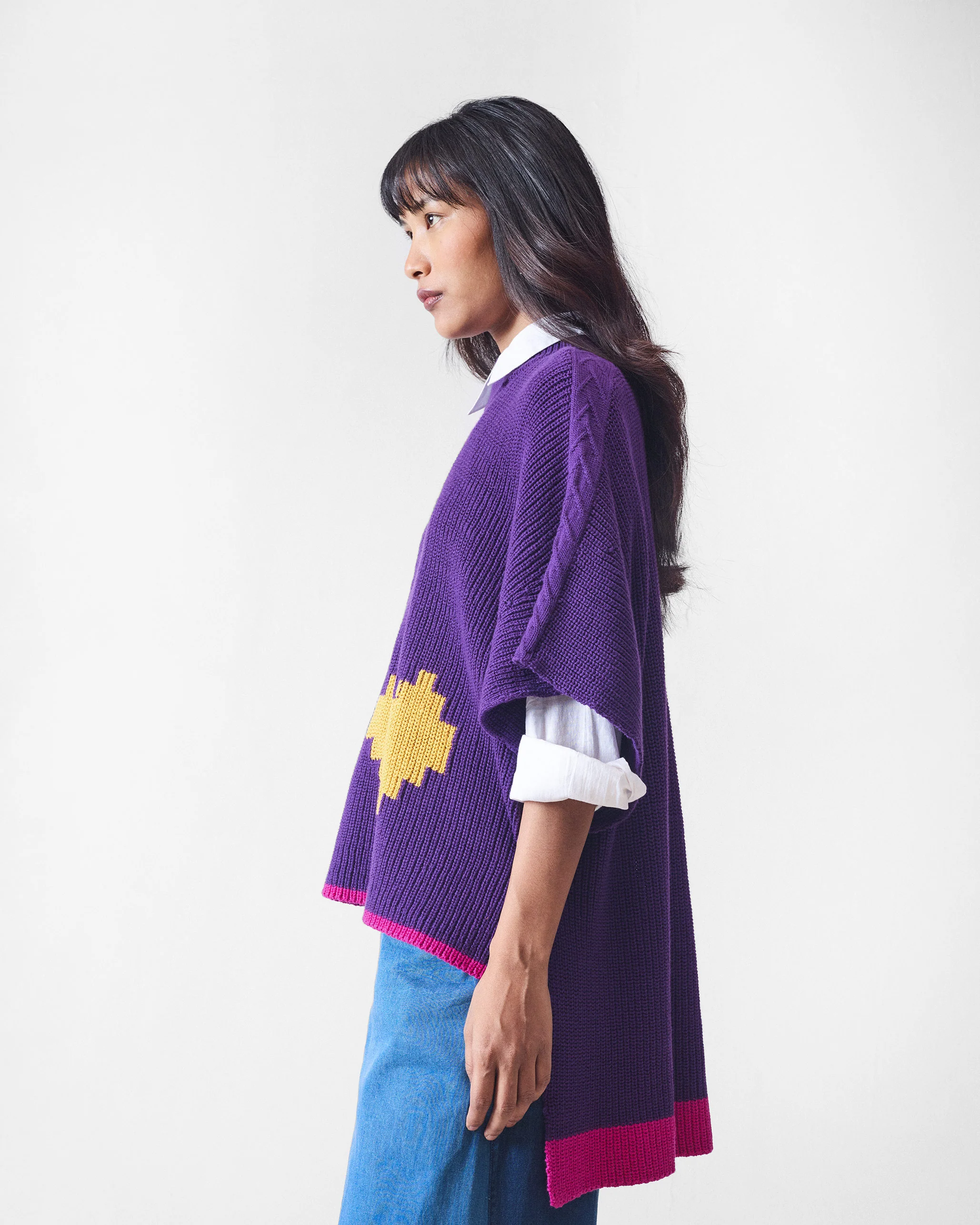 Dream High-low Hem Sweater - Purple - Image 4