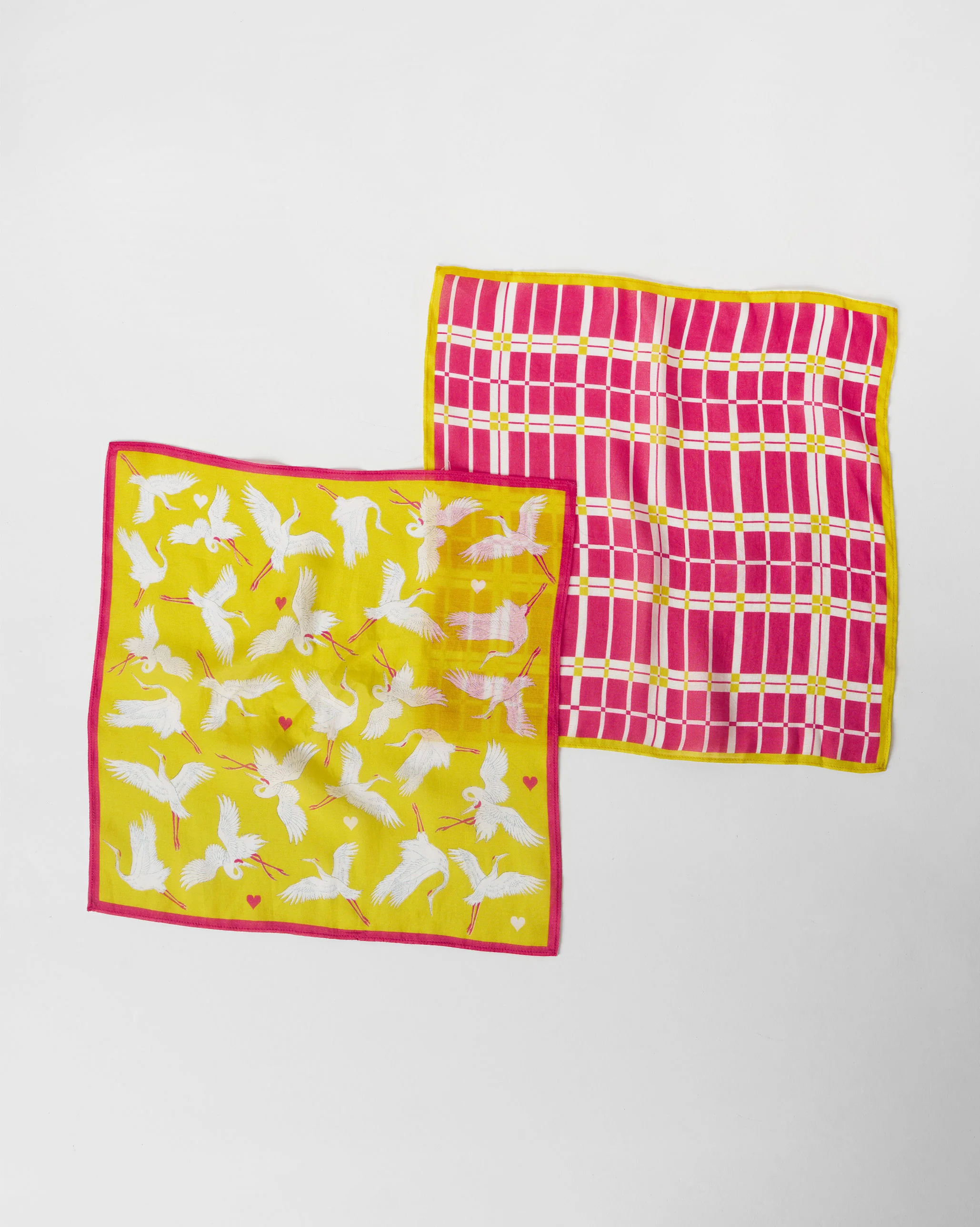 Drift Pocket Square - Yellow & Fuchsia - Image 2