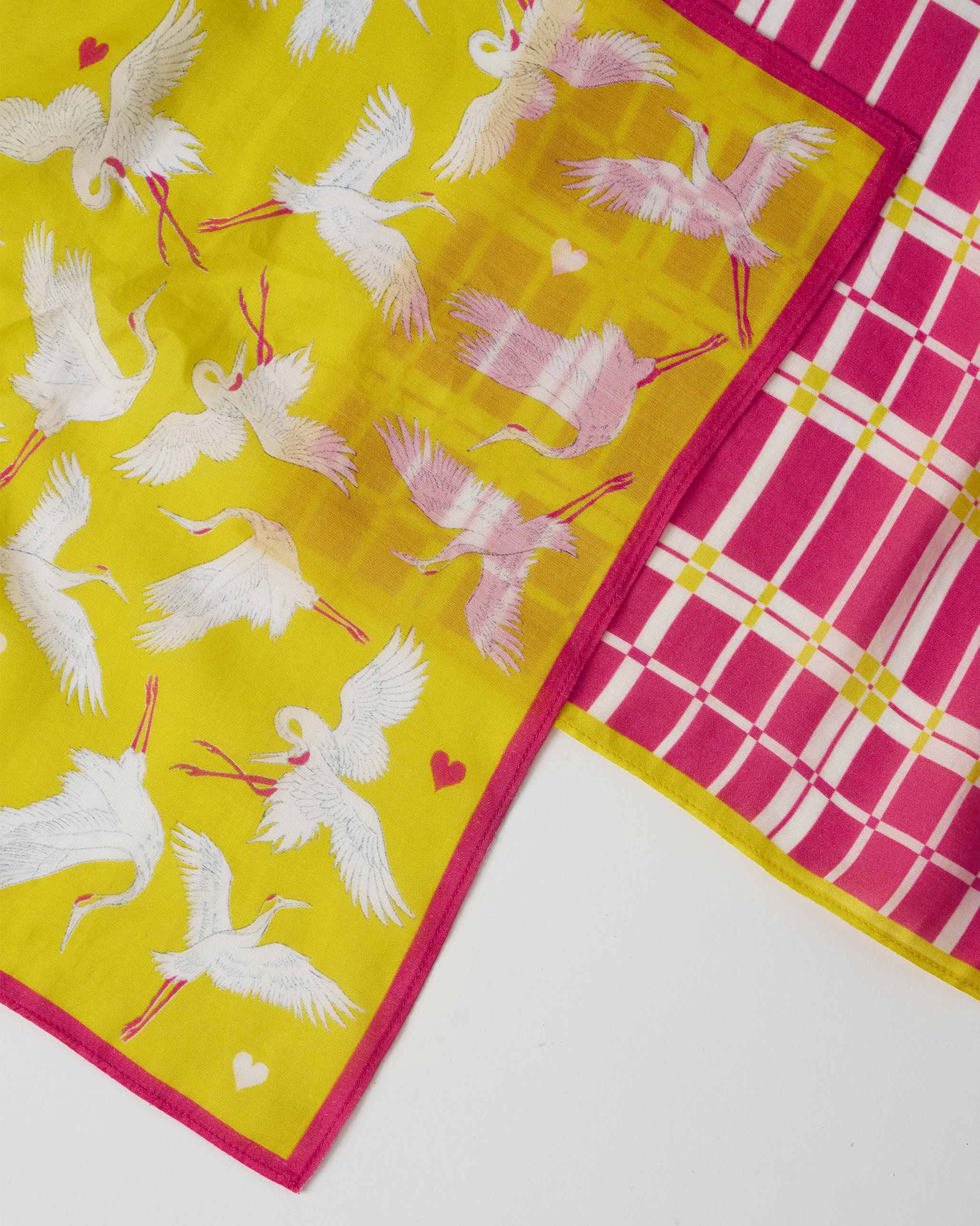 Drift Pocket Square - Yellow & Fuchsia - Image 3
