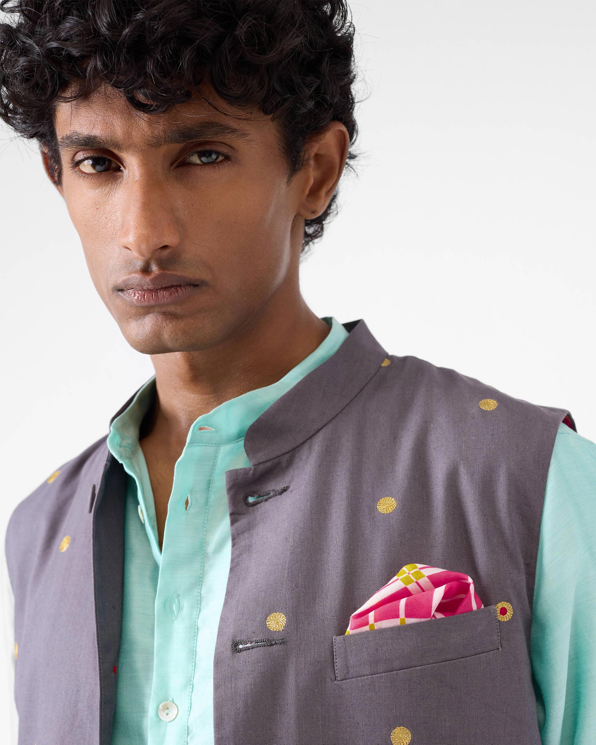 Drift Pocket Square - Yellow & Fuchsia - Image 5